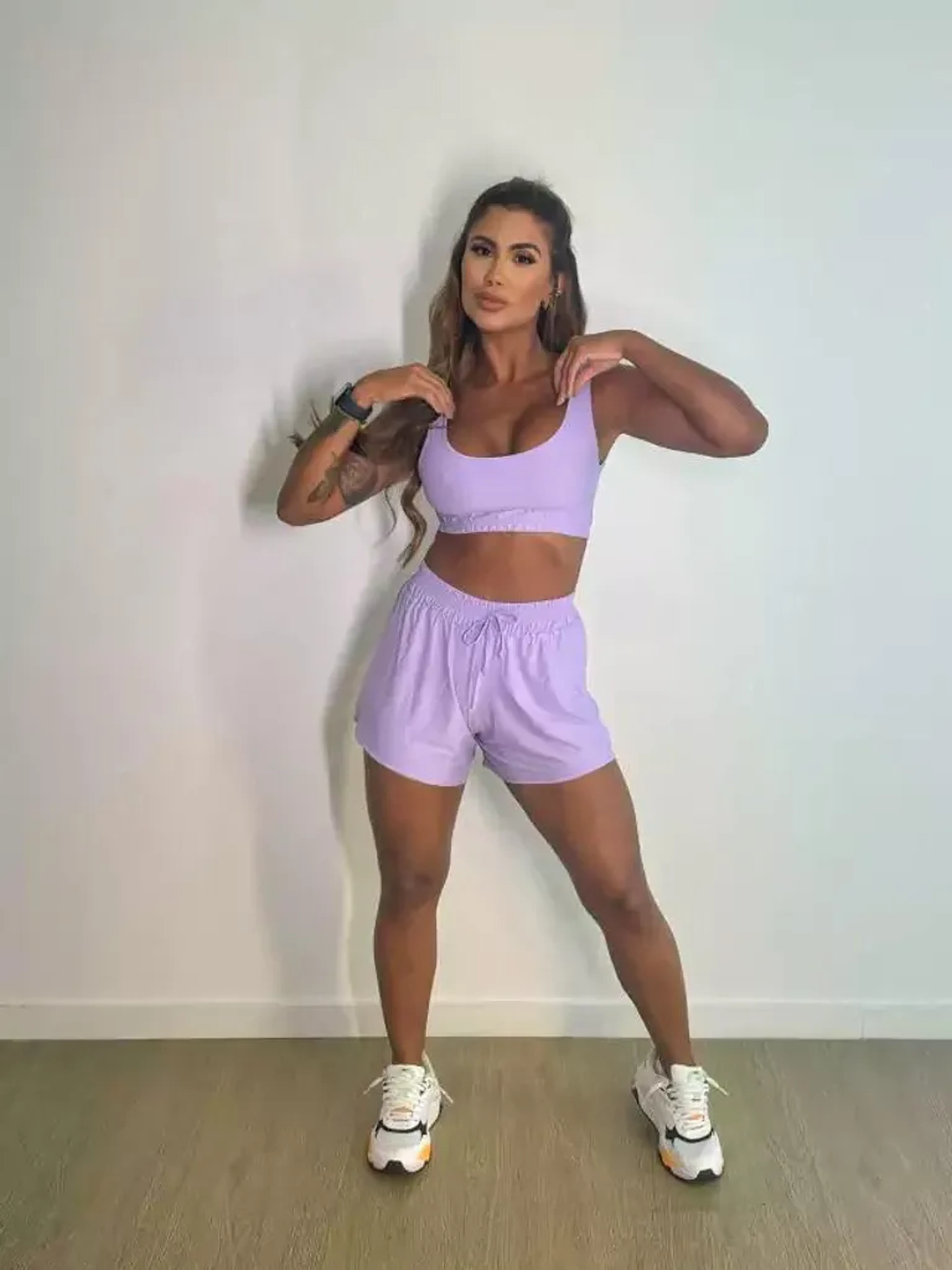 Conjunto Short duplo Top Alcinha - Lilás imagem