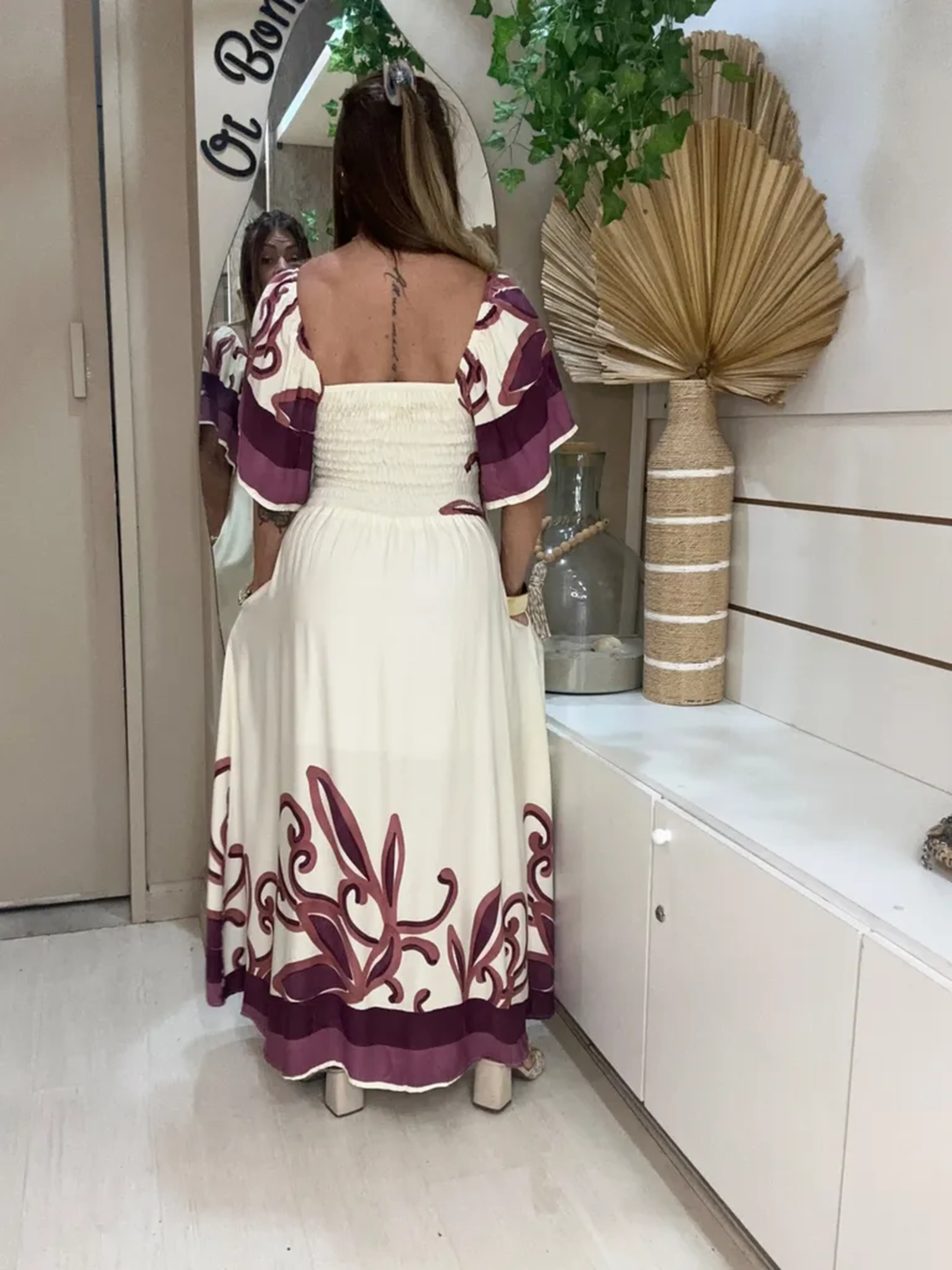 Vestido barrado viscolinho imagem