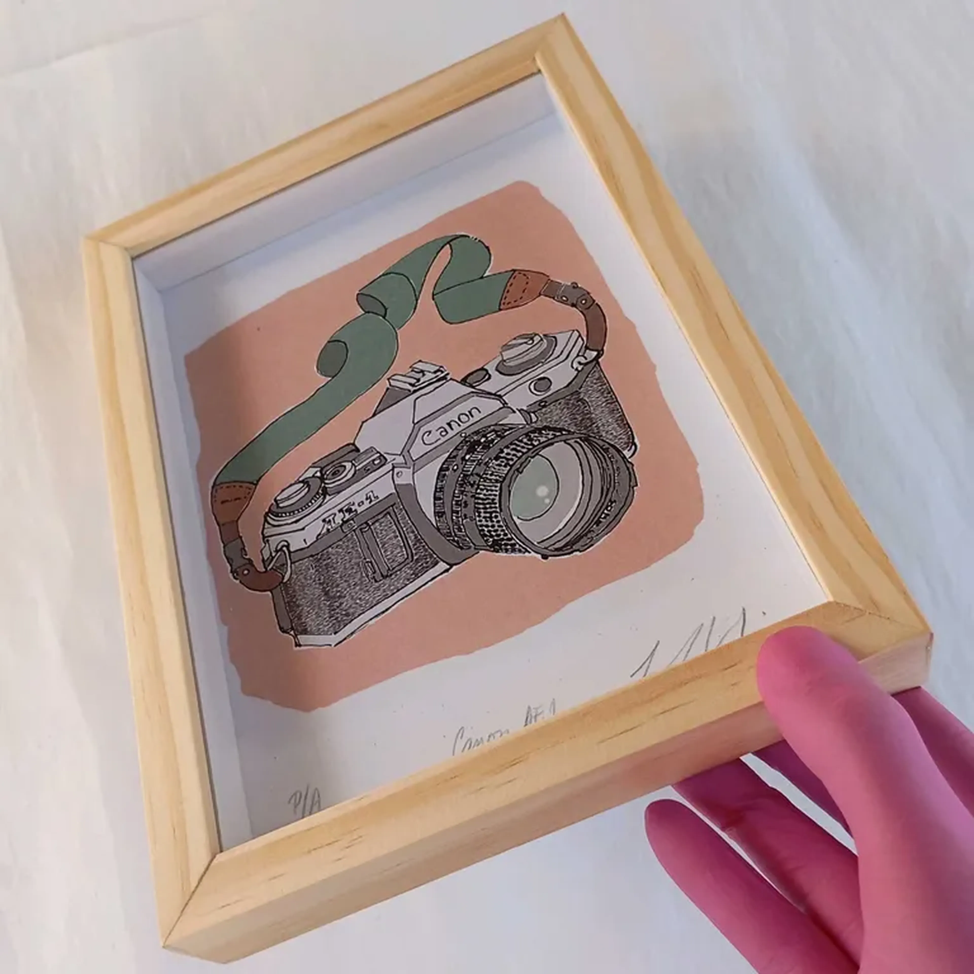 We Love Cameras - Canon AE1 - 15x21 cm moldura alta imagem