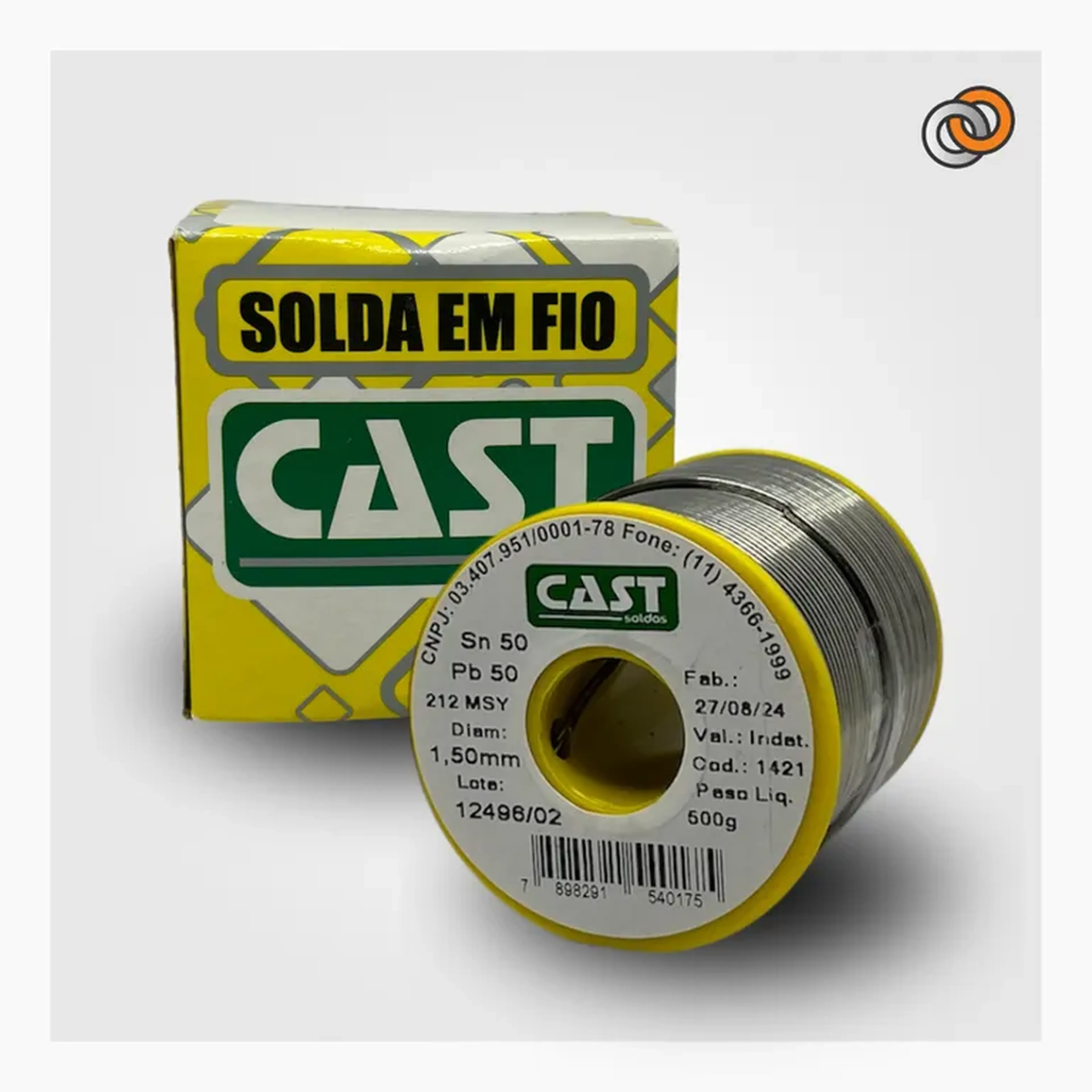 Fio para solda Cast 50x50 1,5mm amarelo imagem