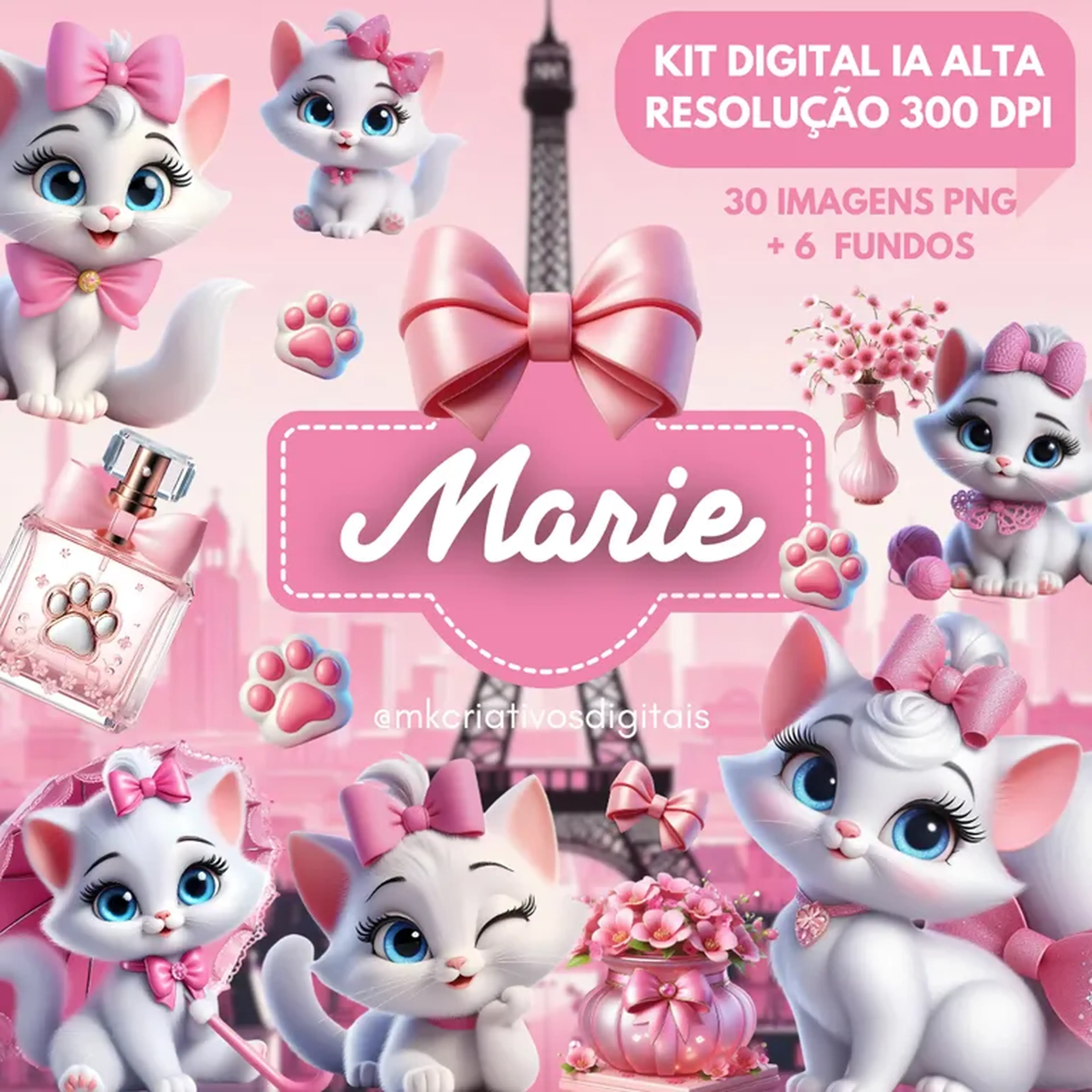Kit Digital Gatinha Marie - PNG IA imagem