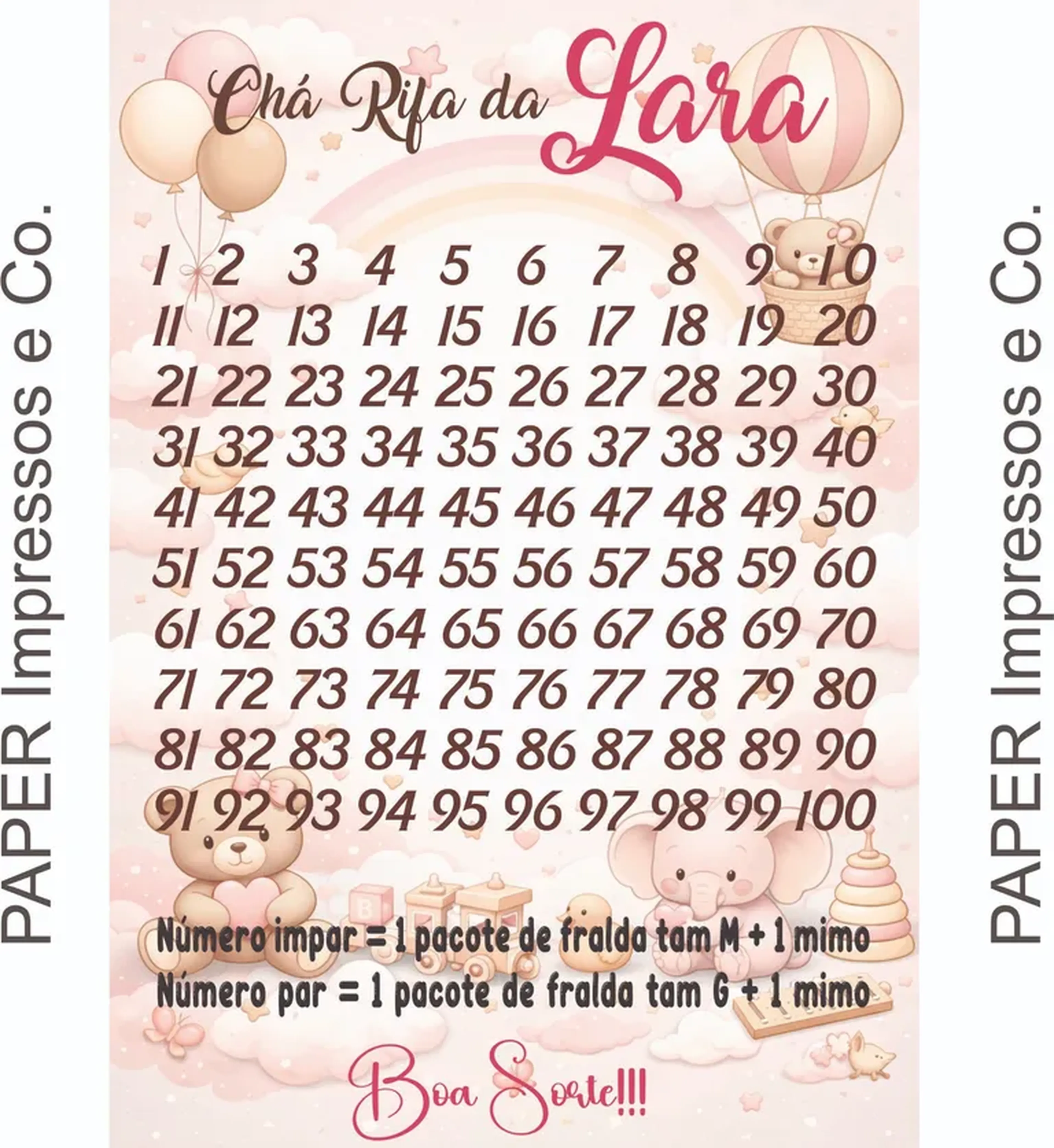 ARQUIVO DIGITAL CHA RIFA MENINA imagem