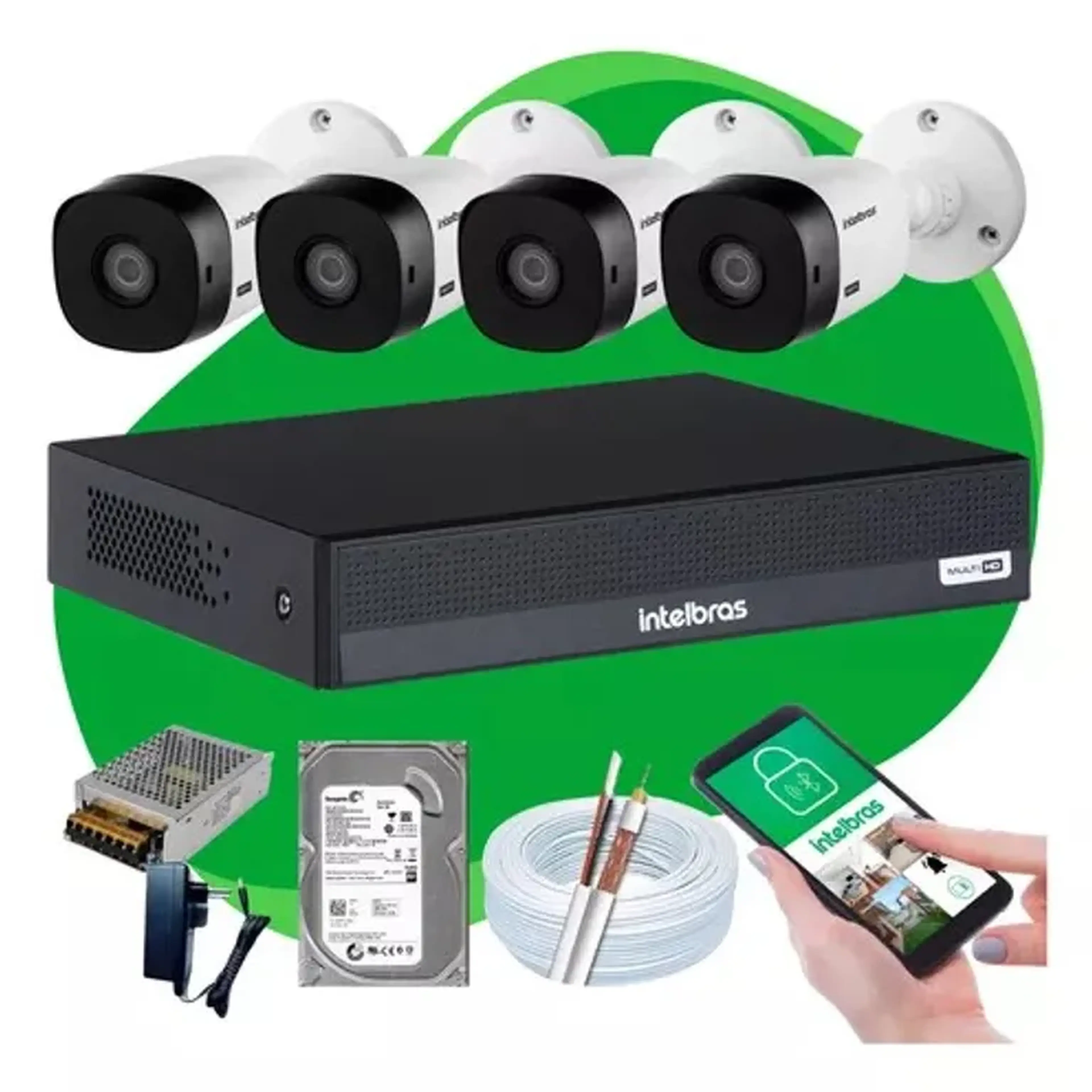 KIT 04 CÂMERAS INTELBRAS imagem