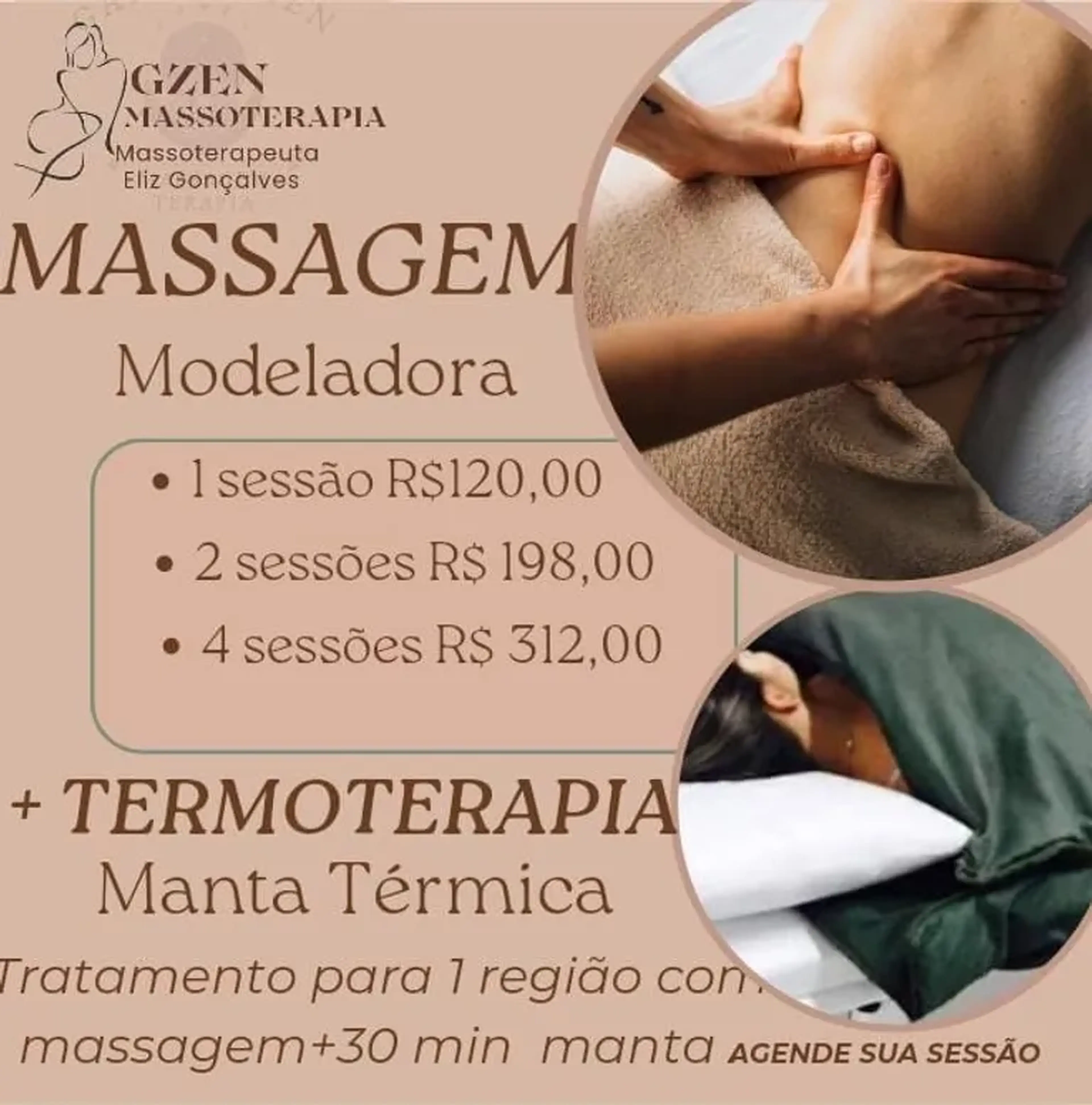 Termoterapia +Massagem Modeladora 1 Região, 4 Sessões imagem