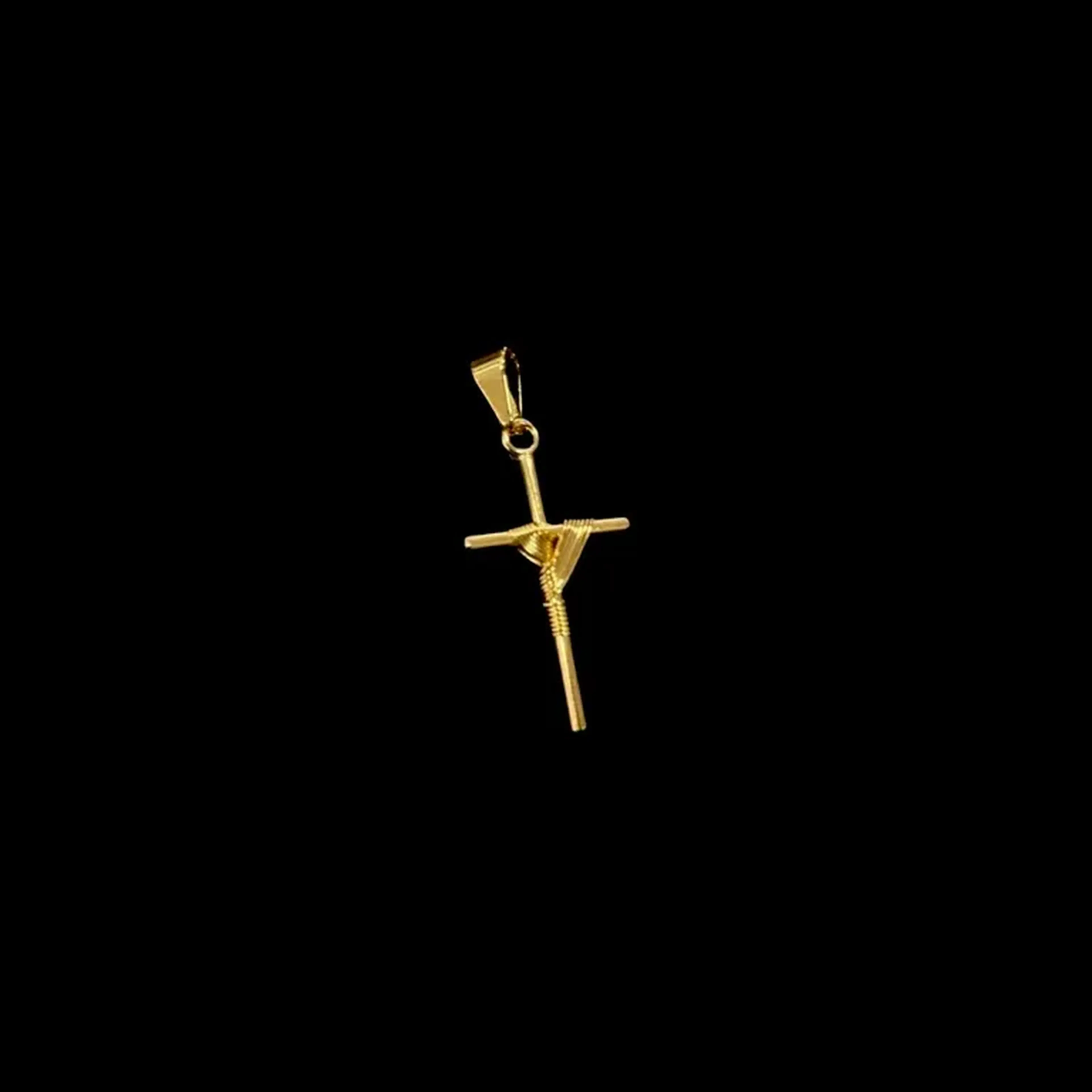 Pingente Cruz Amarrado P | Banhado a Ouro 18k imagem