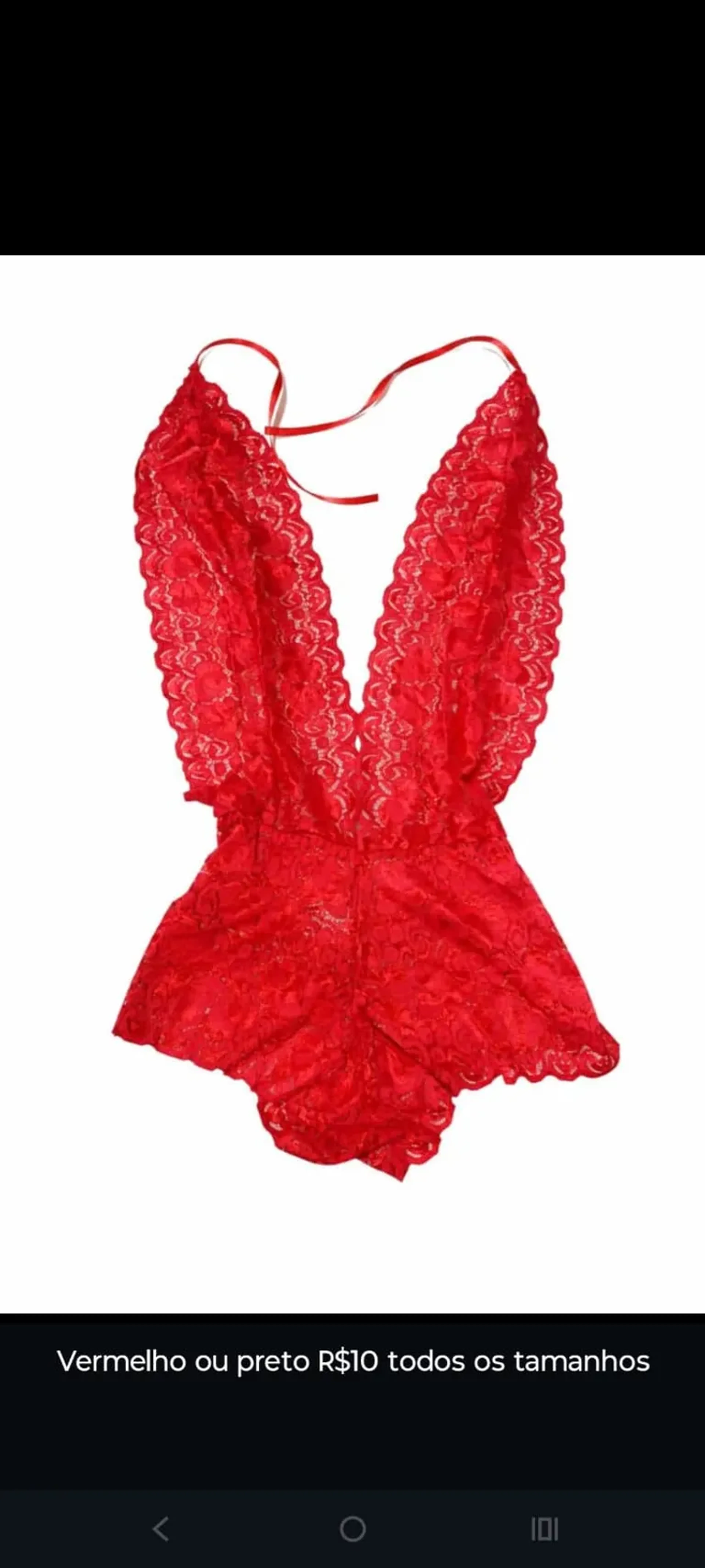 Body renda Vermelho por tamanho imagem