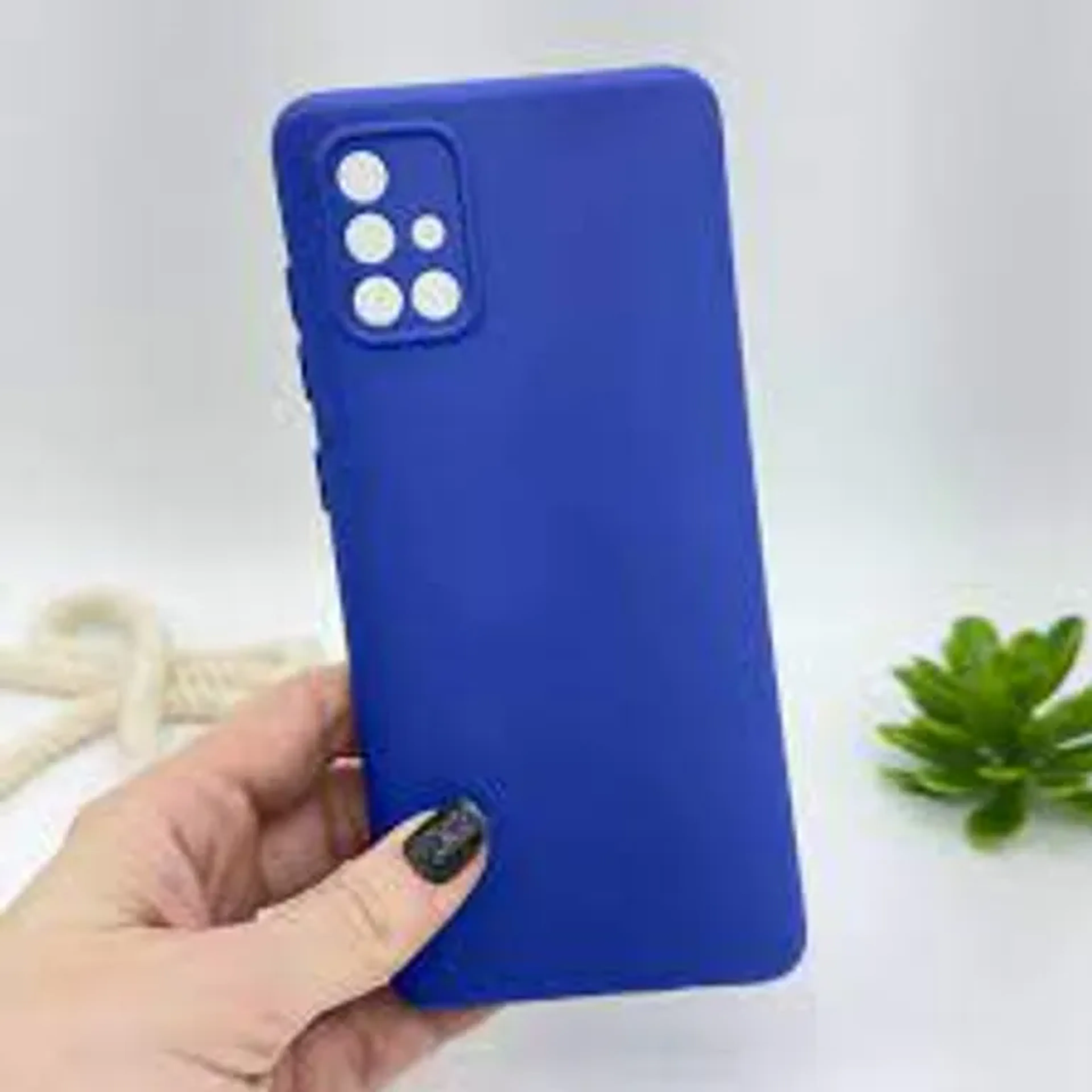 Capinha para Galaxy A71, Silicone Aveludada (AZUL) imagem