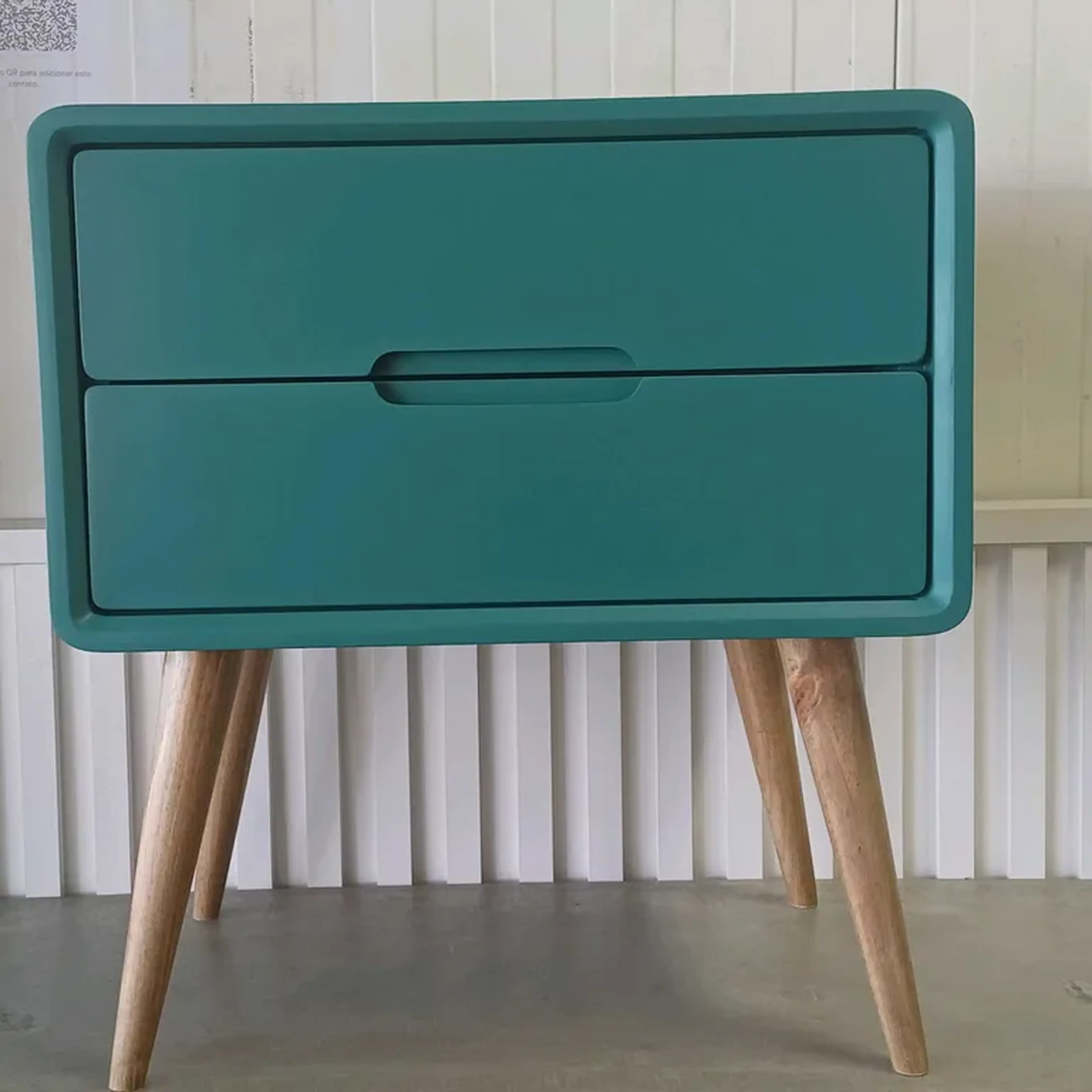 Mesa de Cabeceira Luxo 2 gavetas pés palito imagem