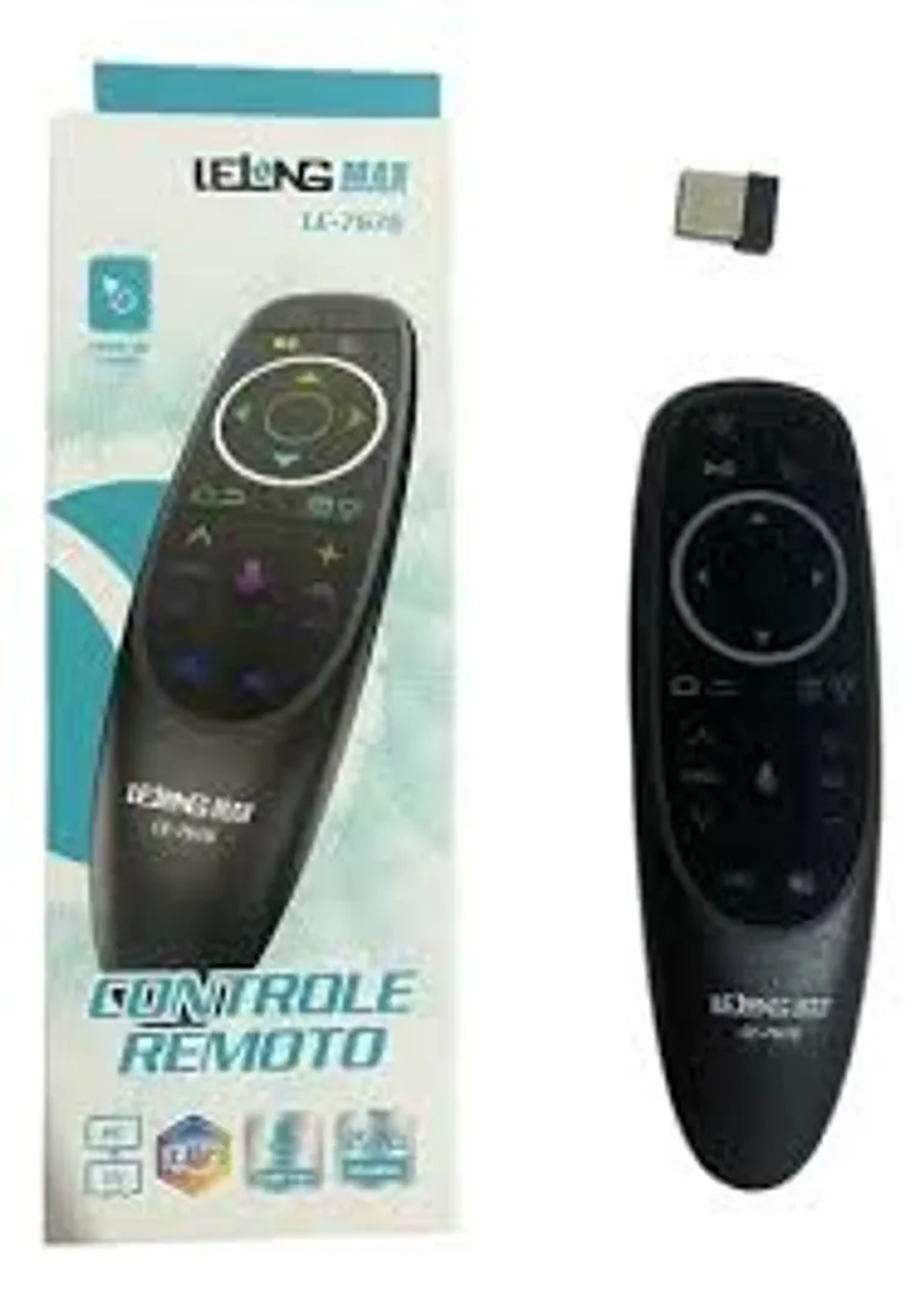 Controle Remoto Air Mouse Giroscópio Comando De Voz Lelong imagem