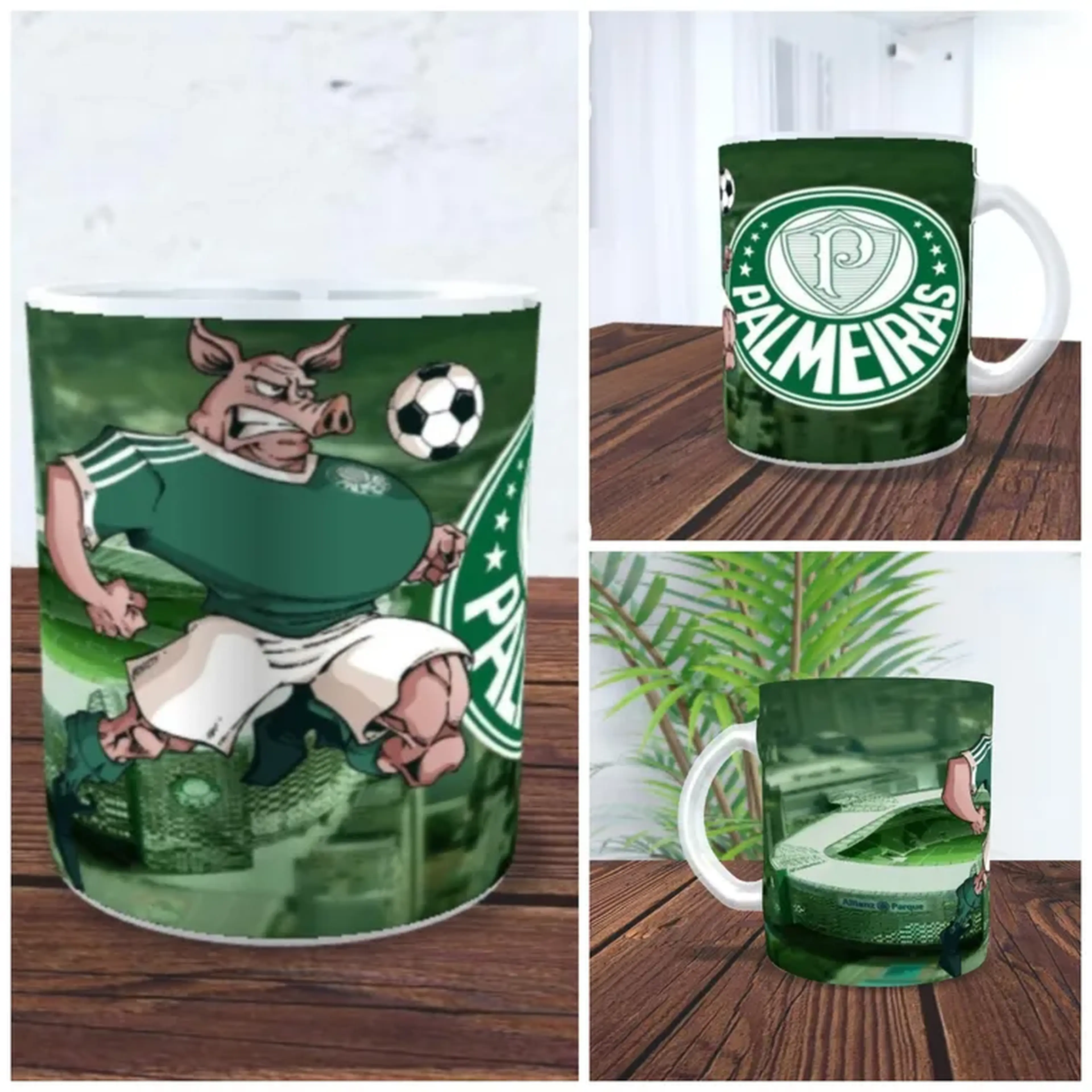 Caneca de Chopp Palmeiras 325ml Vidro + Caixa imagem