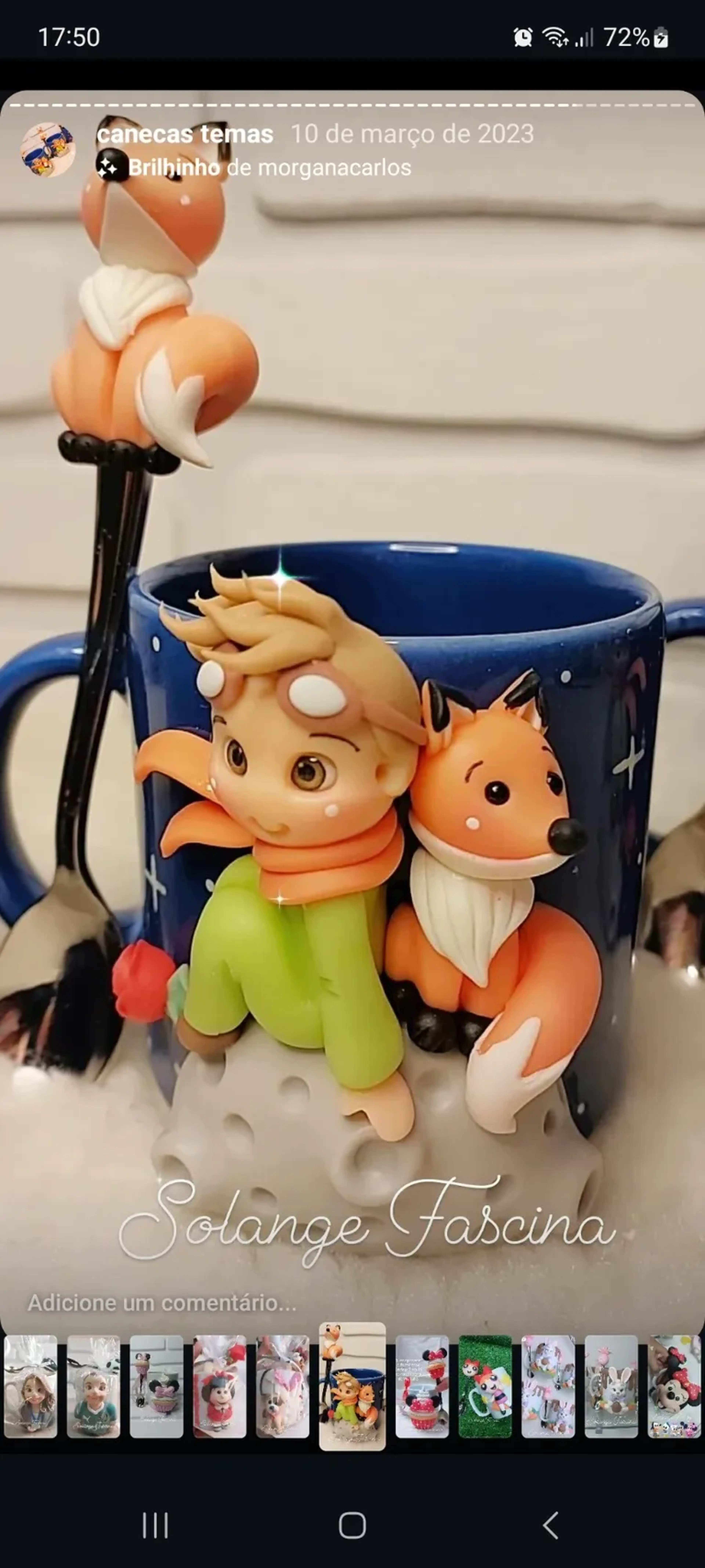 Caneca personalizada com biscuit pequeno príncipe imagem
