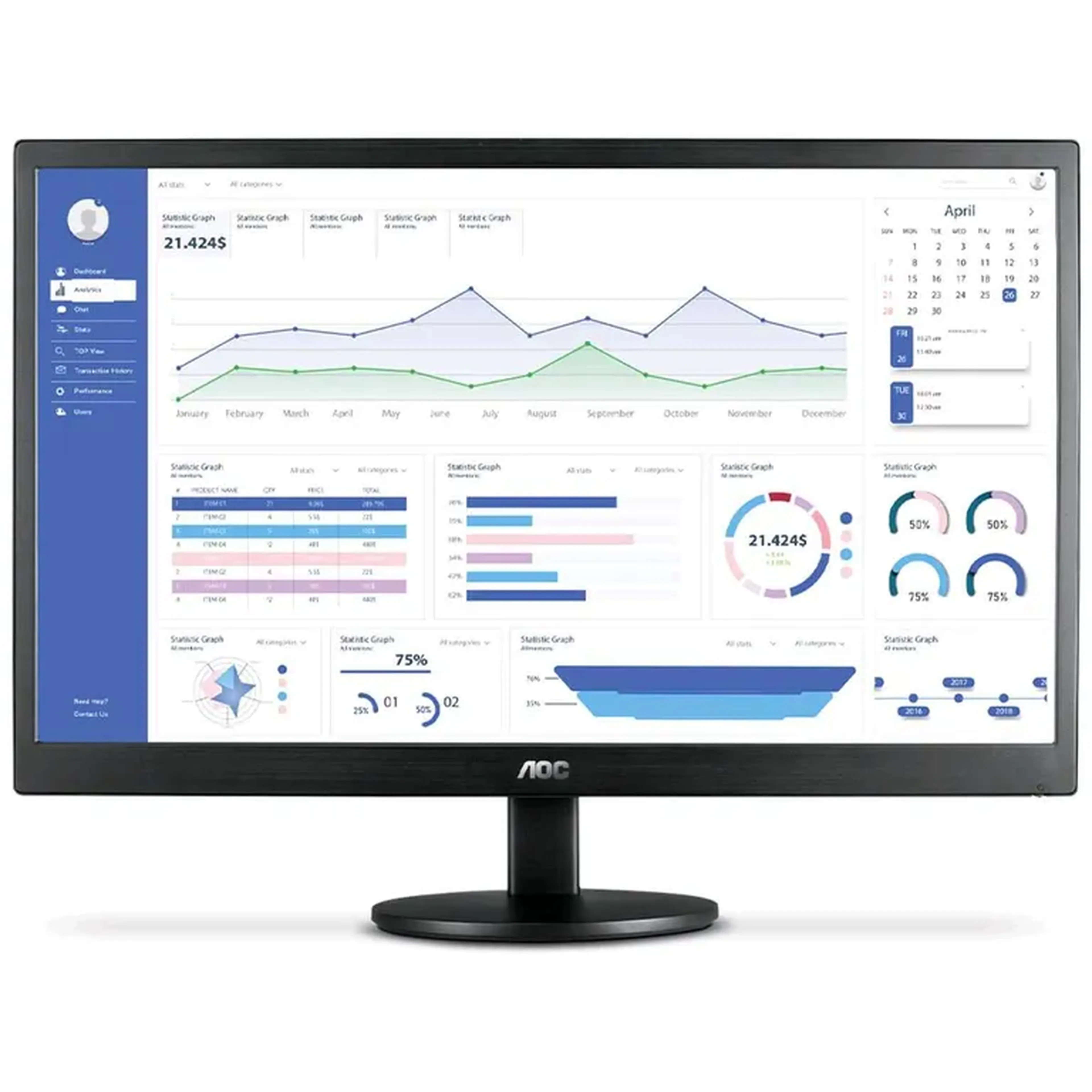 Monitor AOC 18,5 HDMI e VGA E970SWHNL imagem