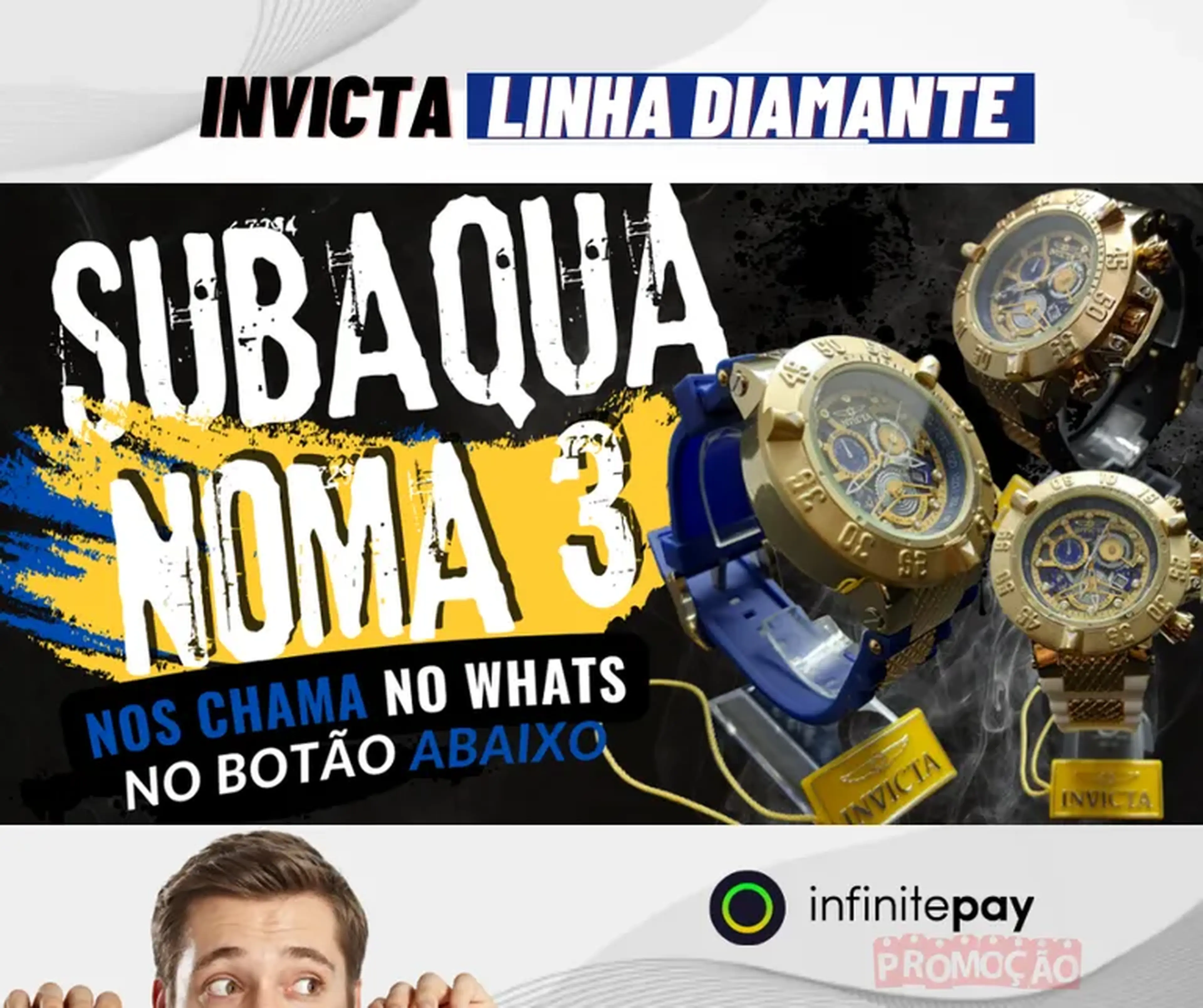 Invicta Subaqua noma 3 pulseira silicone ( Linha diamante ) imagem