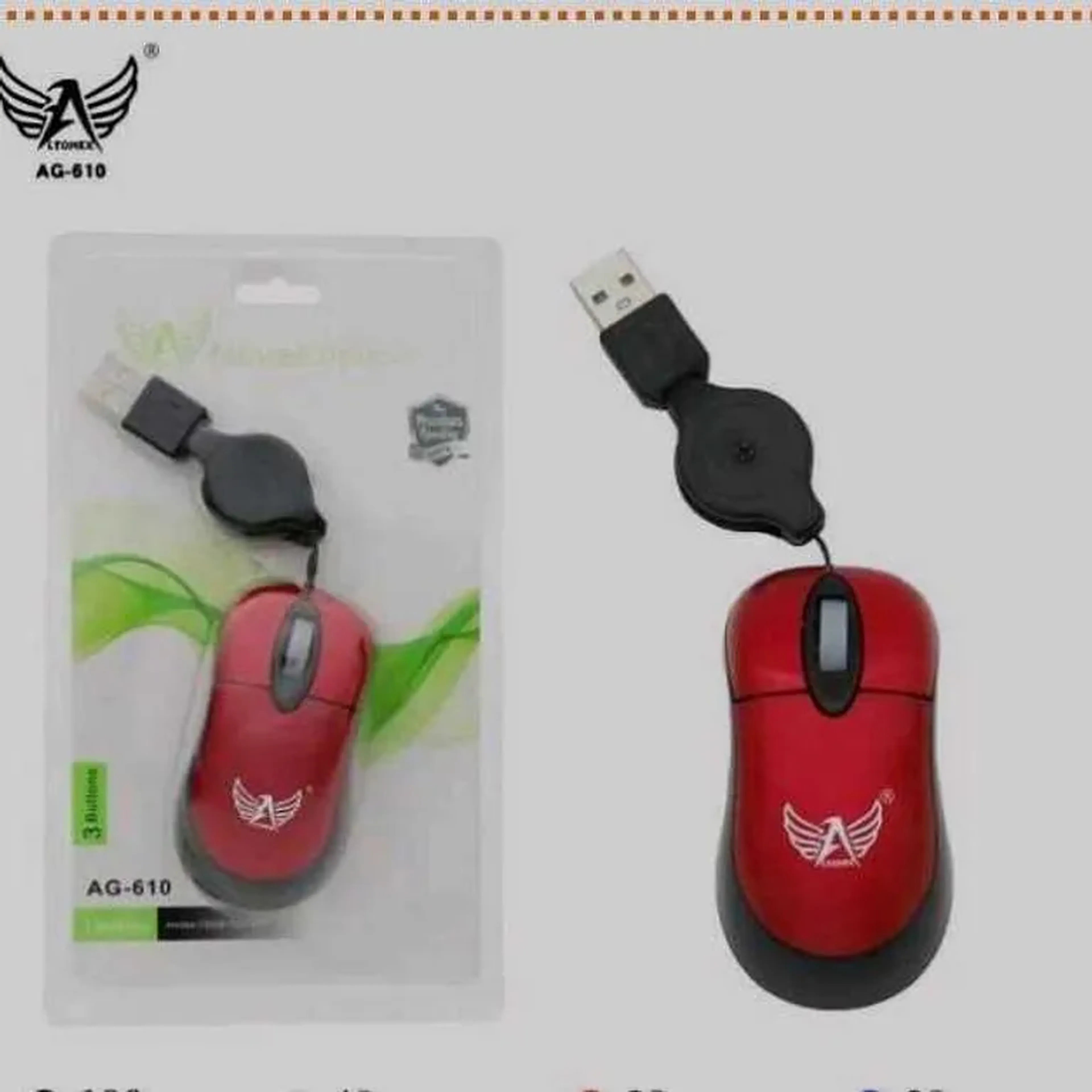 MINI MOUSE RETRATIL USB ALTOMEX 1600 DPI imagem