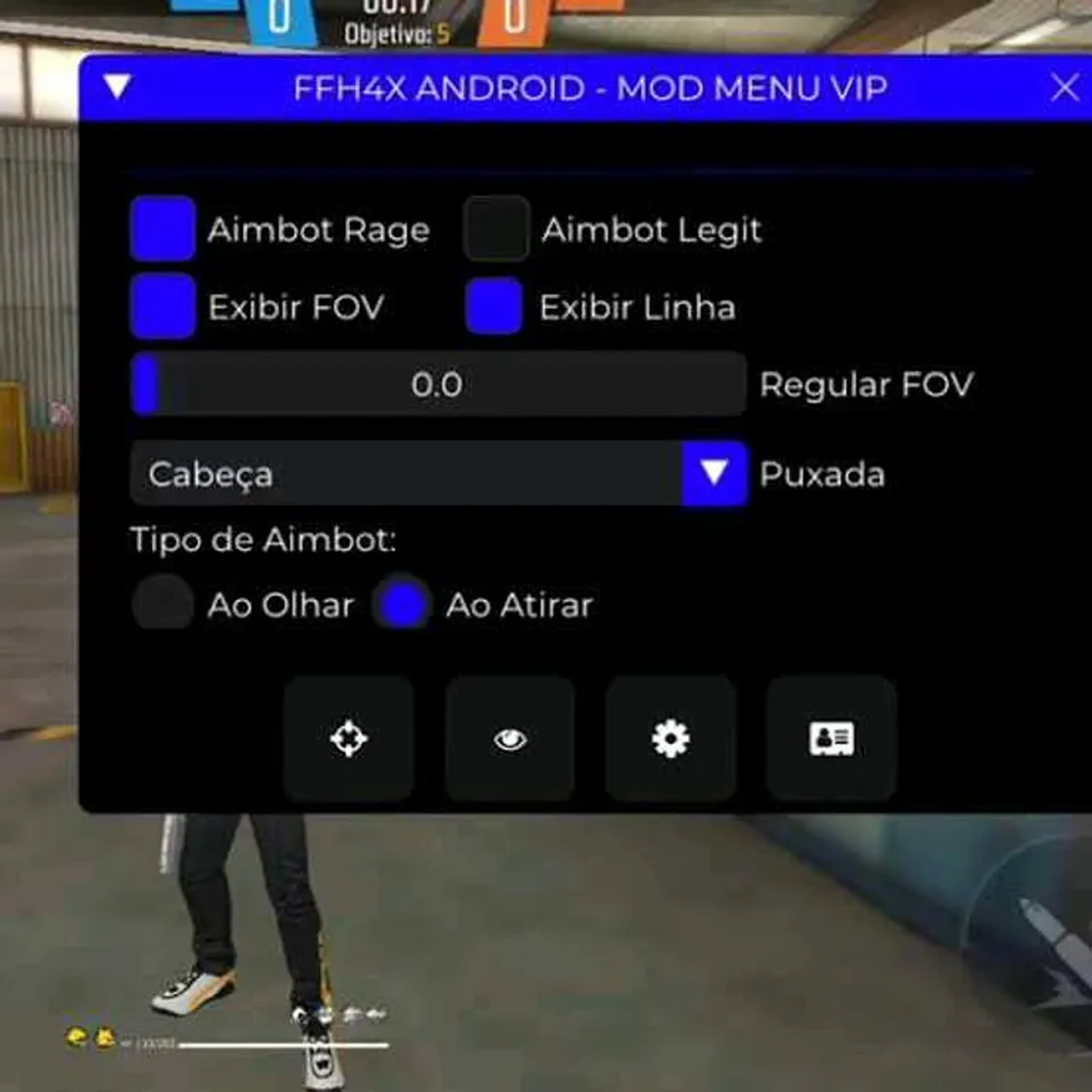 Mod menu vip FFH4X 100% HS imagem