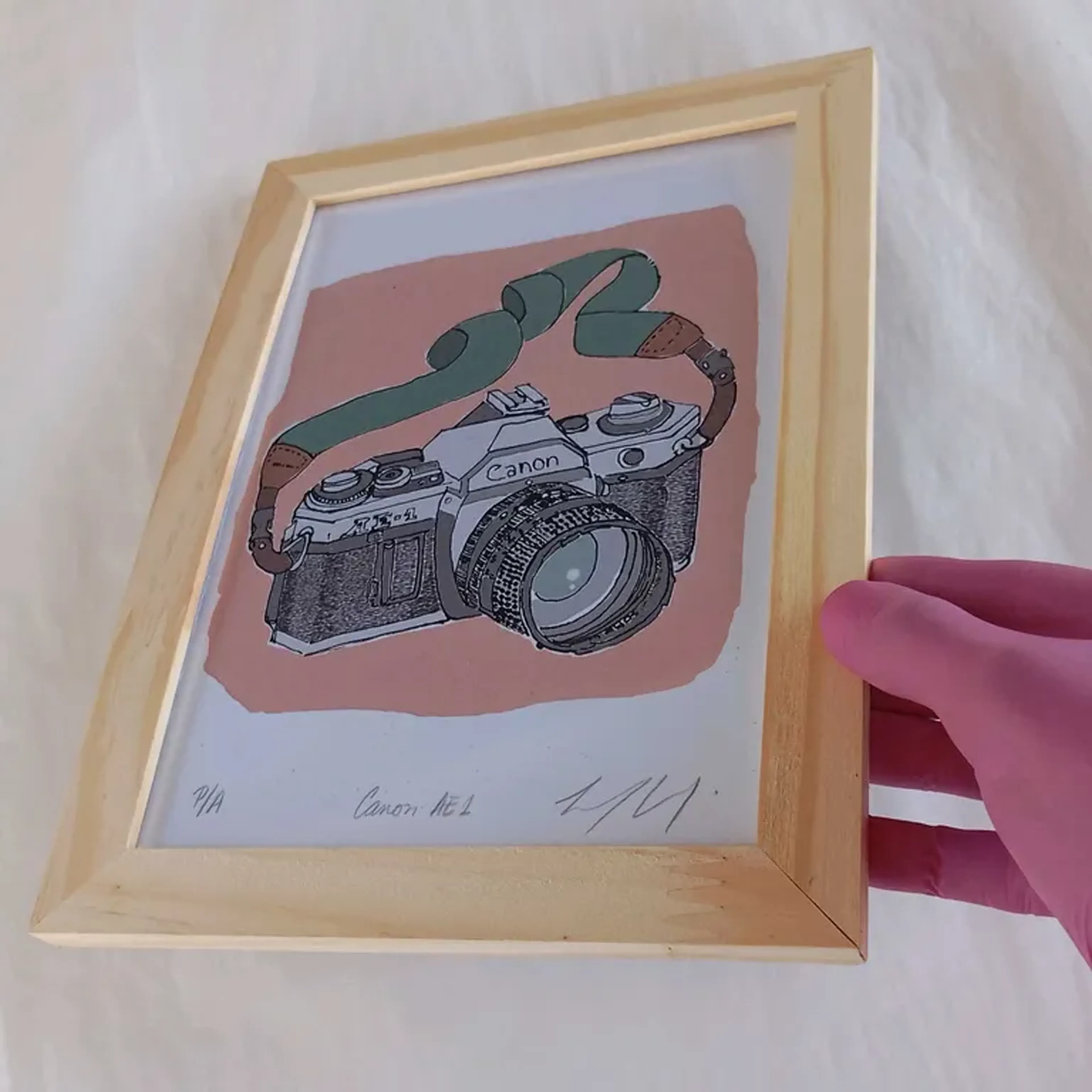 We Love Cameras - Canon AE1 - 15x21 cm moldura plana imagem