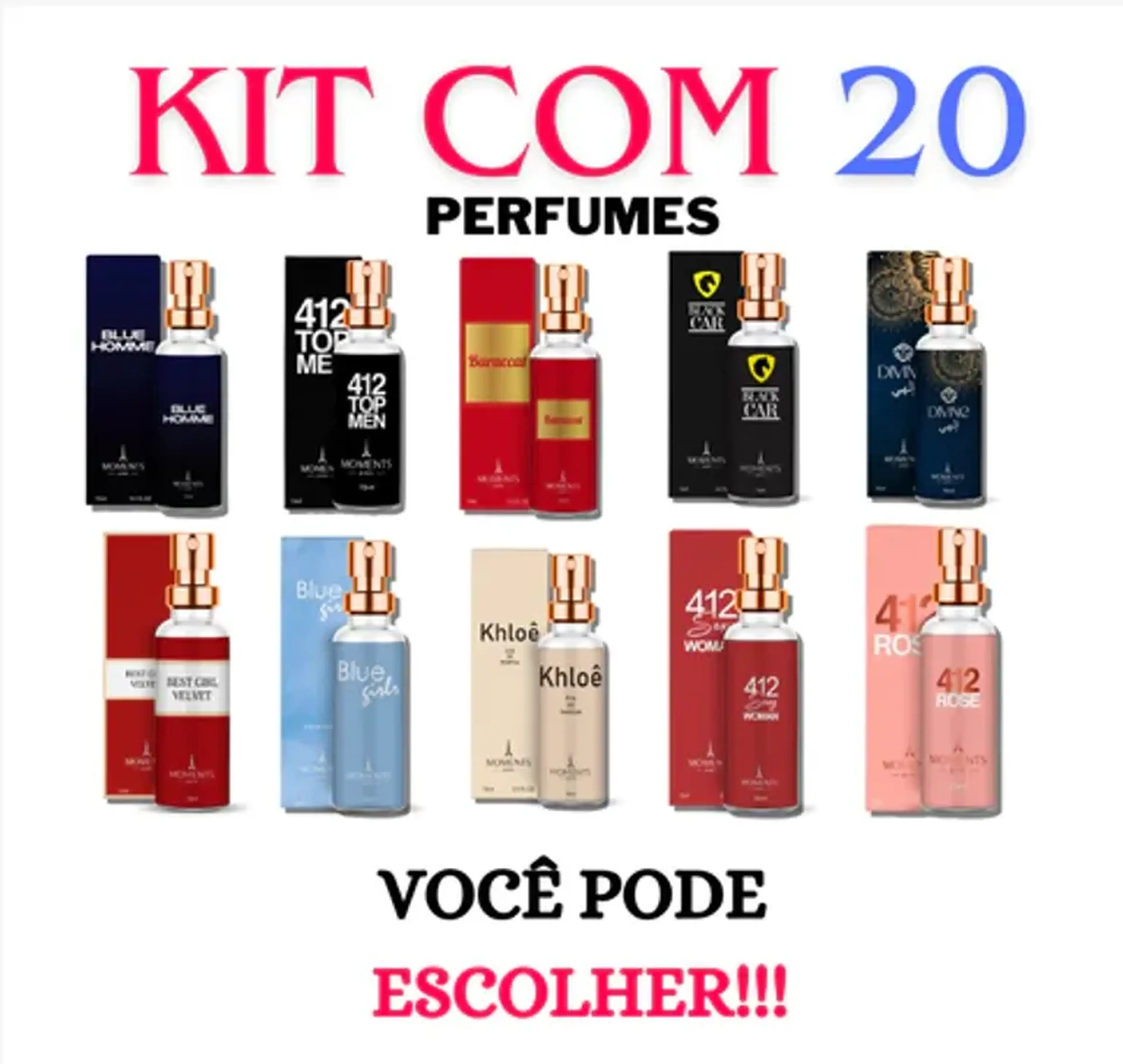Kit 20 Perfumes 15ml (á escolha) imagem