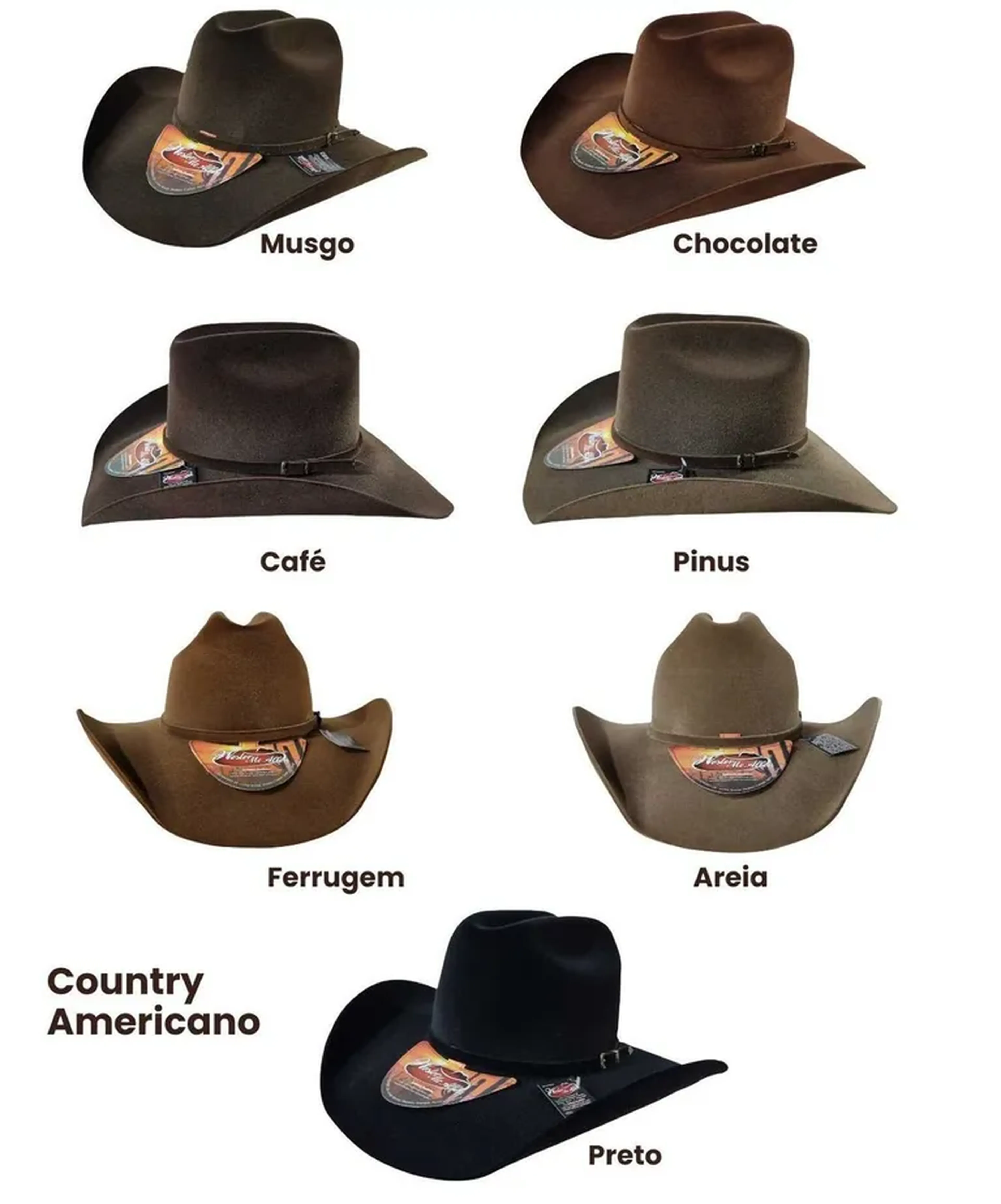 Chapéu country aveludado imagem
