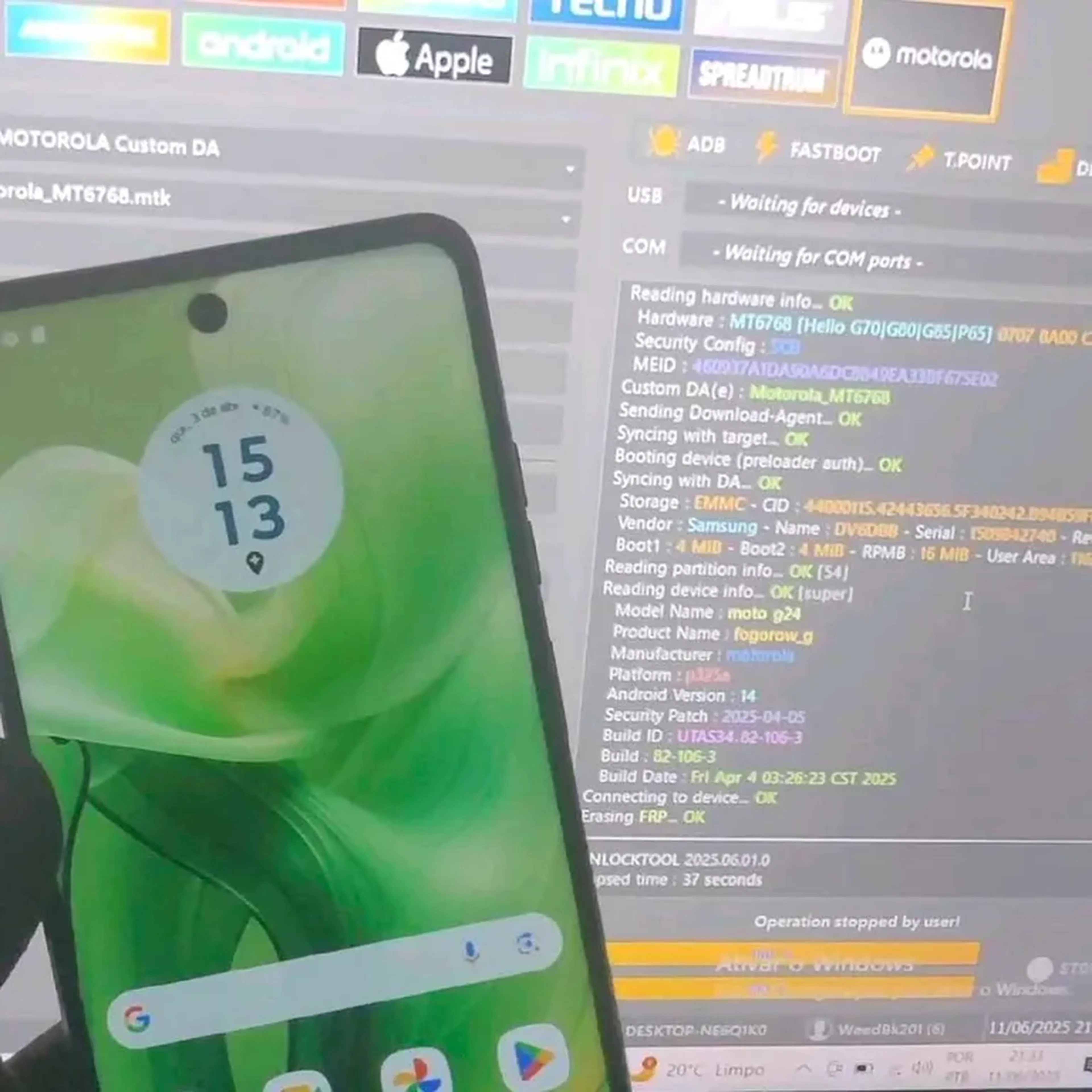 FRP Conta Google Moto G24 imagem