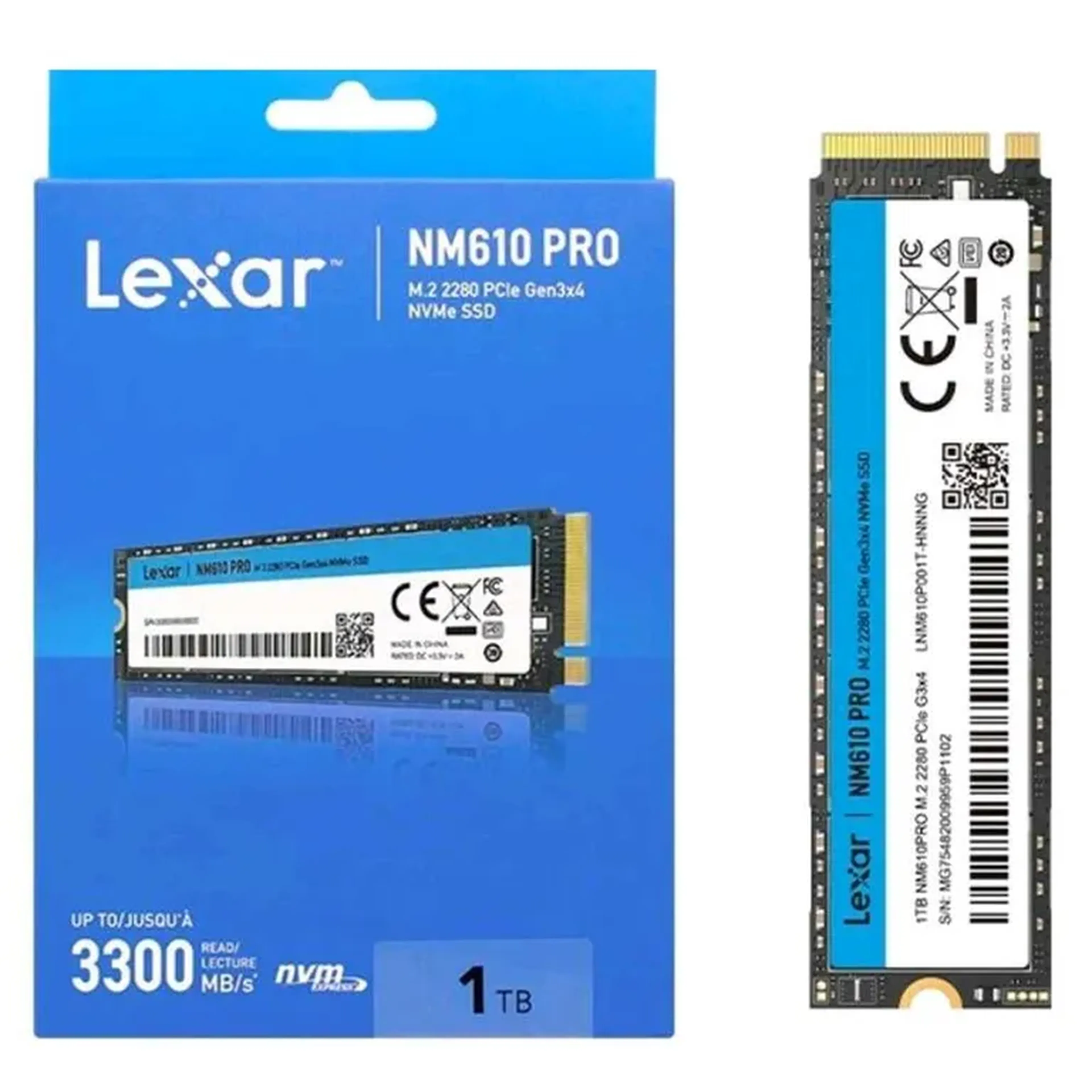 SSD 1Tb M.2 Nvme 3300Mbps Pcie Gen3x4 NM610 Pro Lexar imagem