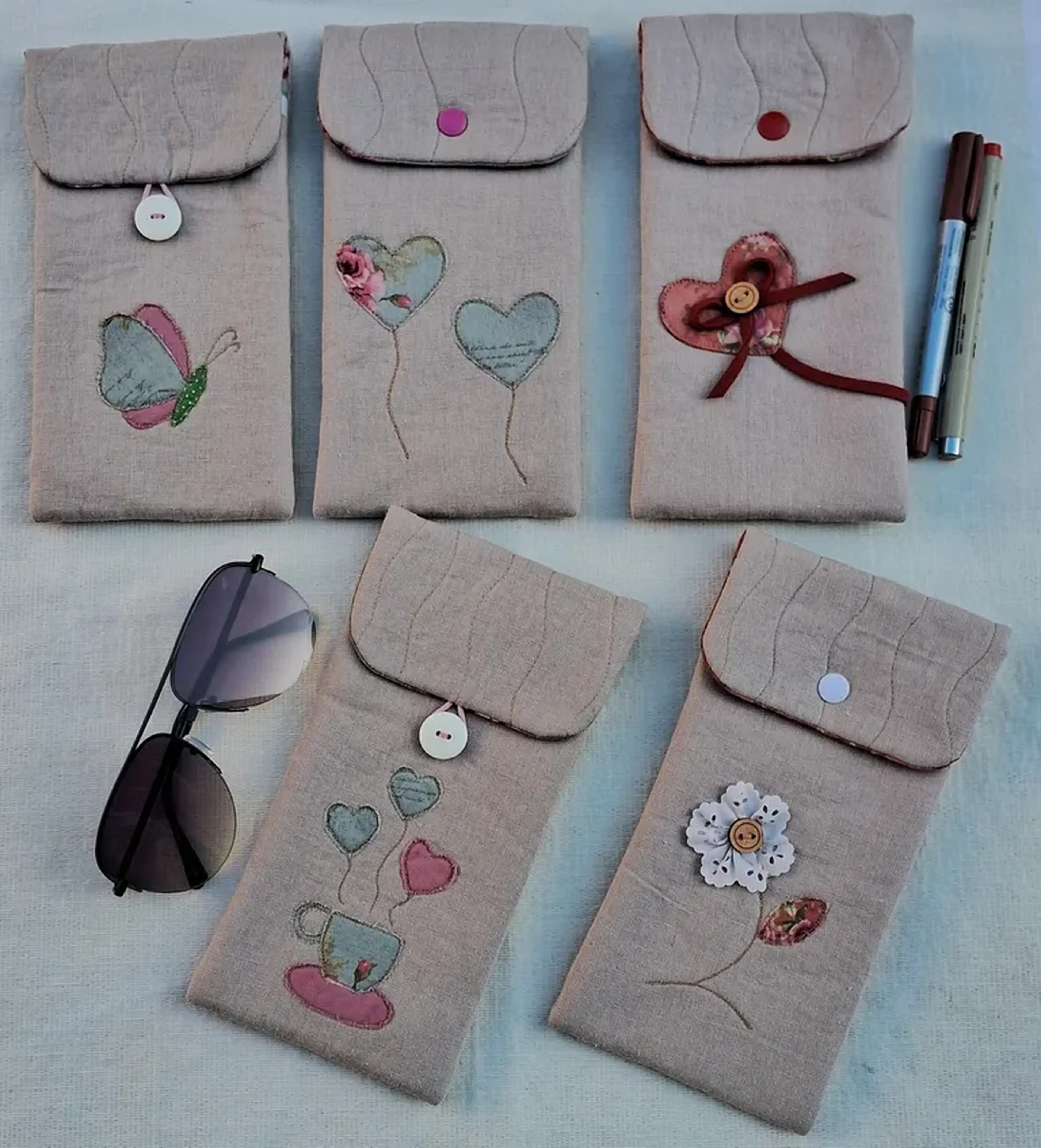 Estojo multiuso Linho e Flores imagem