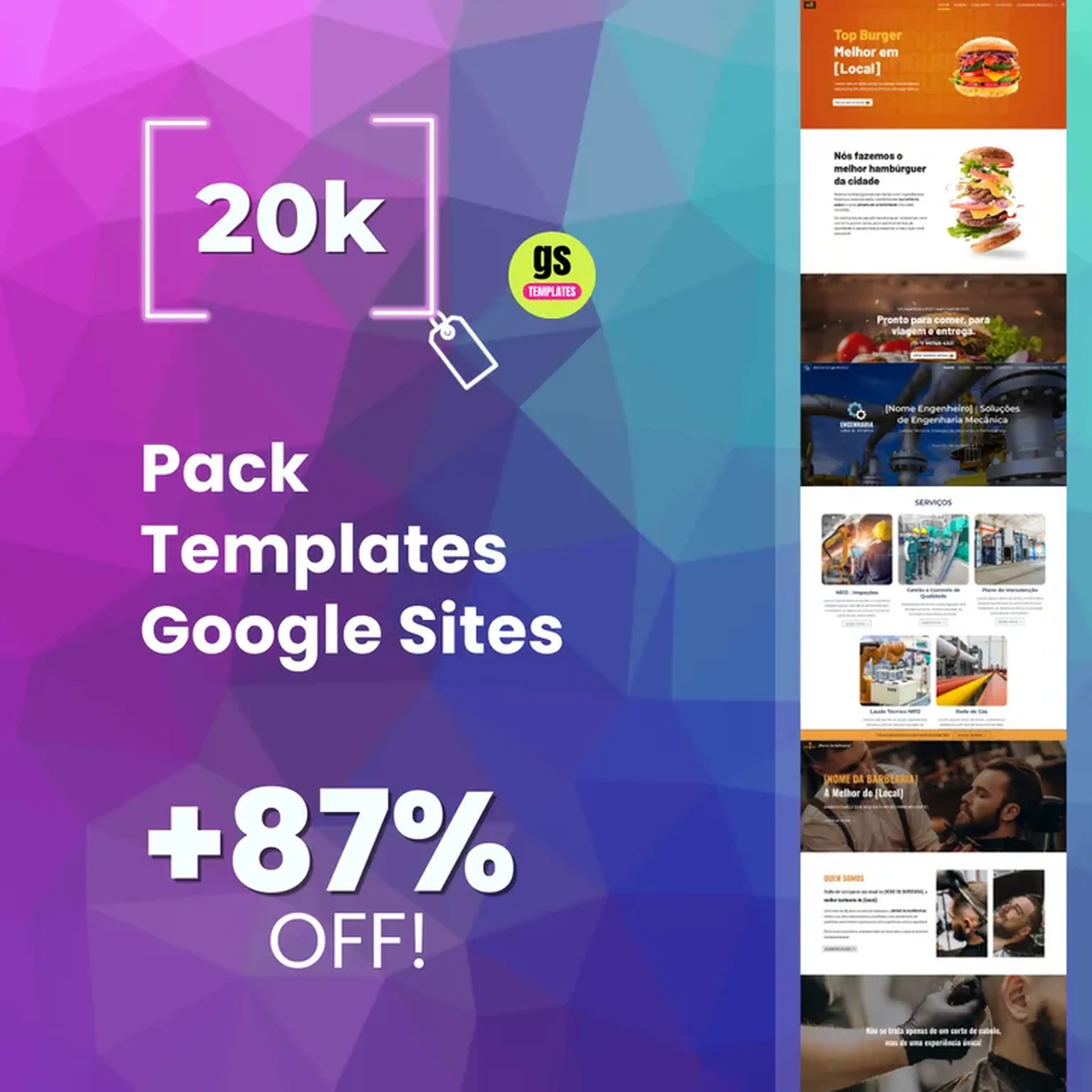 Pack Completo Templates Google Sites [PROMOÇÃO 20K] imagem