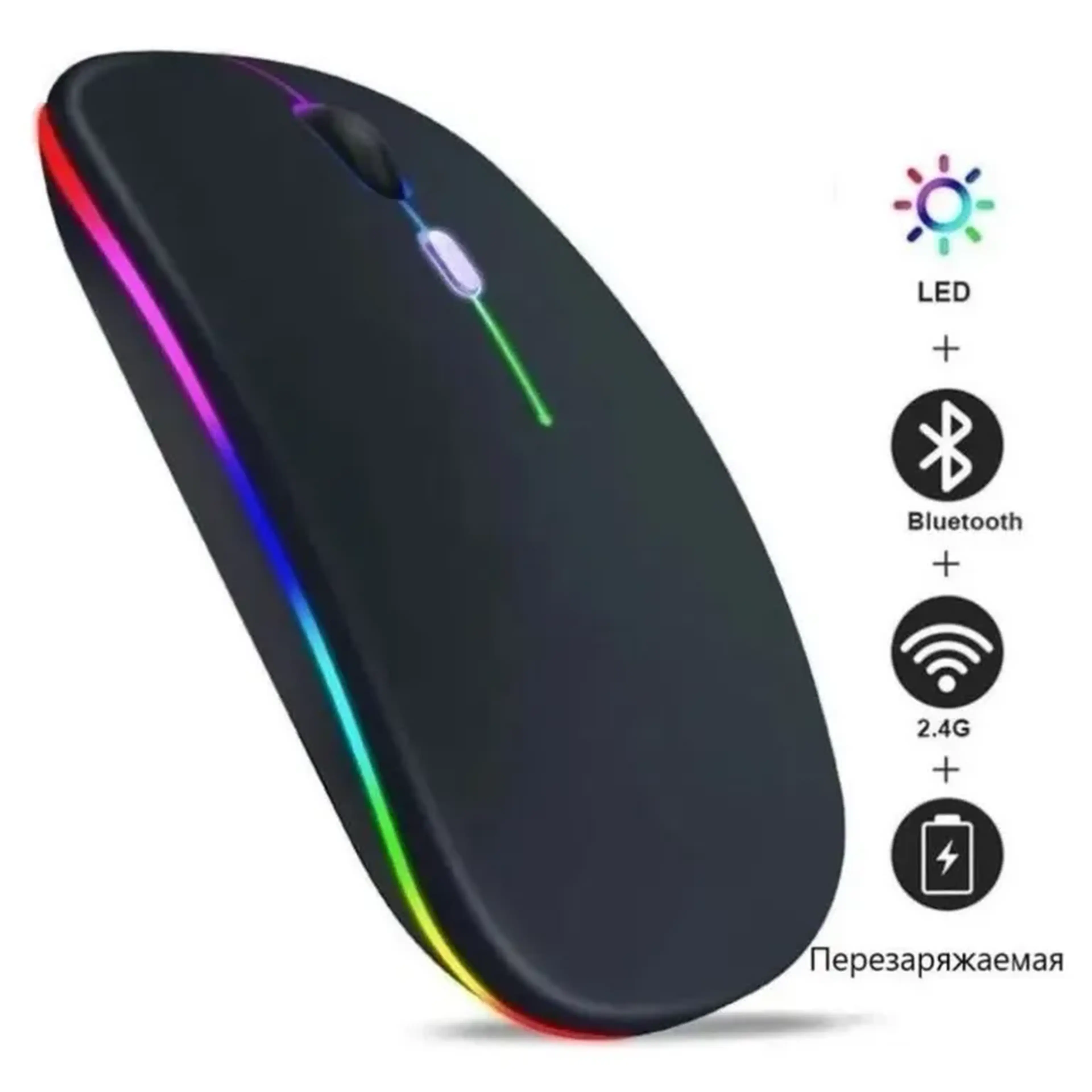 🖱️LIN Mouse Bluetooth Recarregável RGB Ergonômico imagem
