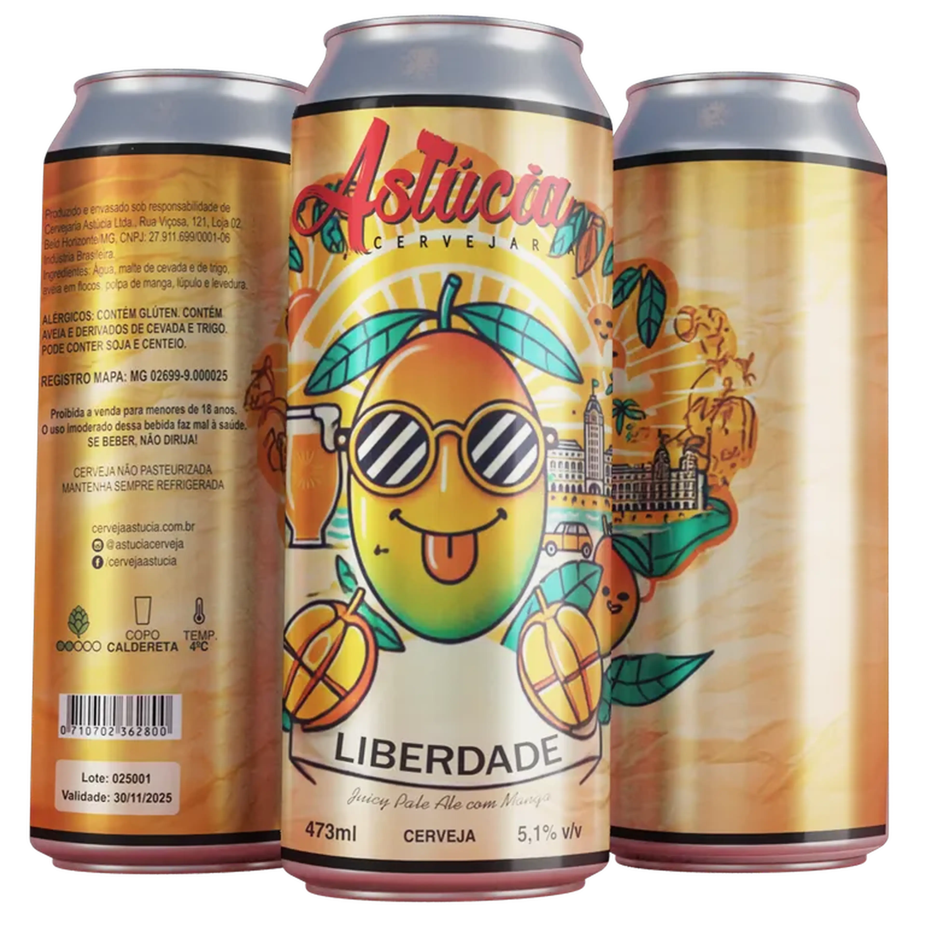 Cerveja Astúcia Liberdade - Juicy Pale Ale com Manga- Lata 473ml imagem