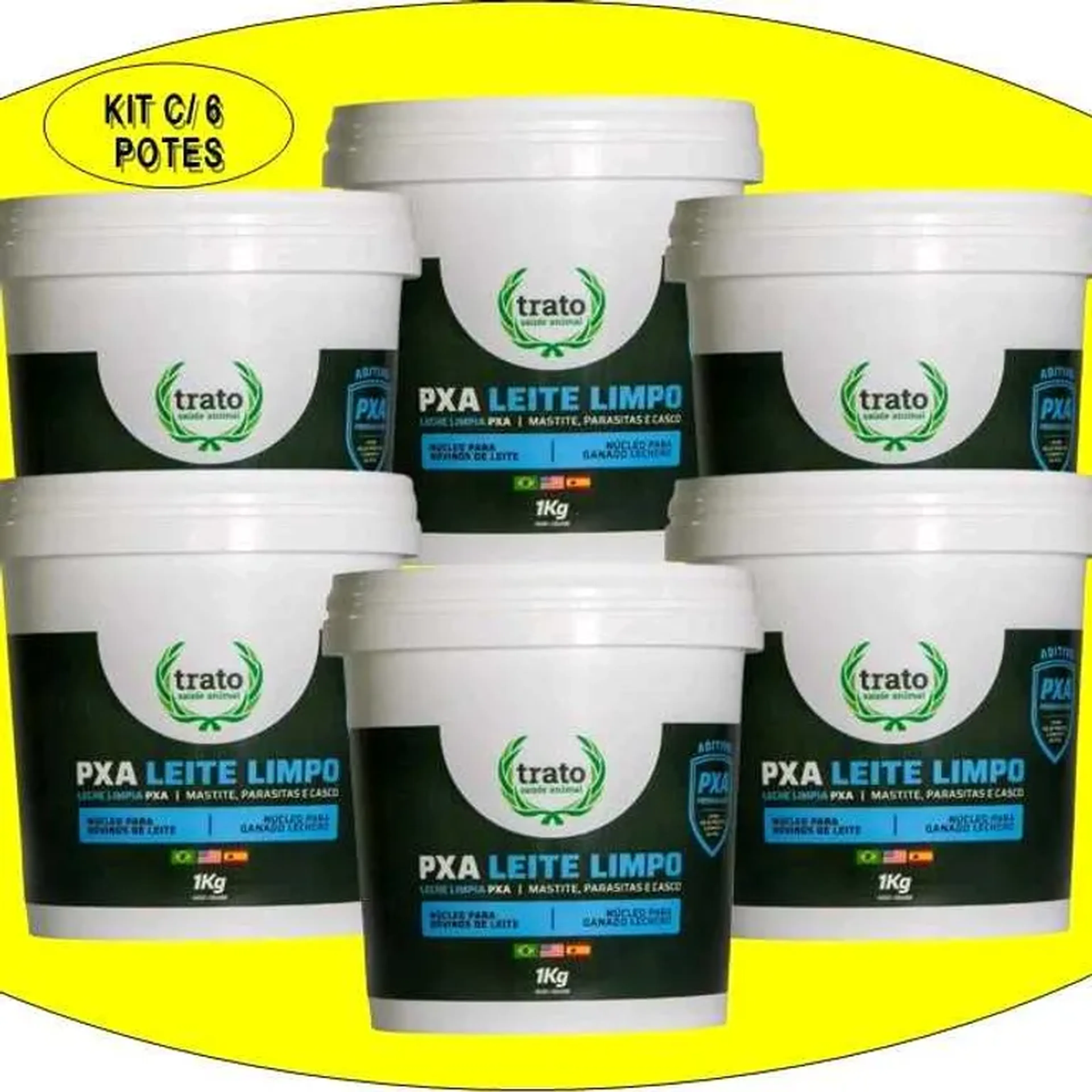 PXA LEITE LIMPO - KIT C 6 POTES. imagem