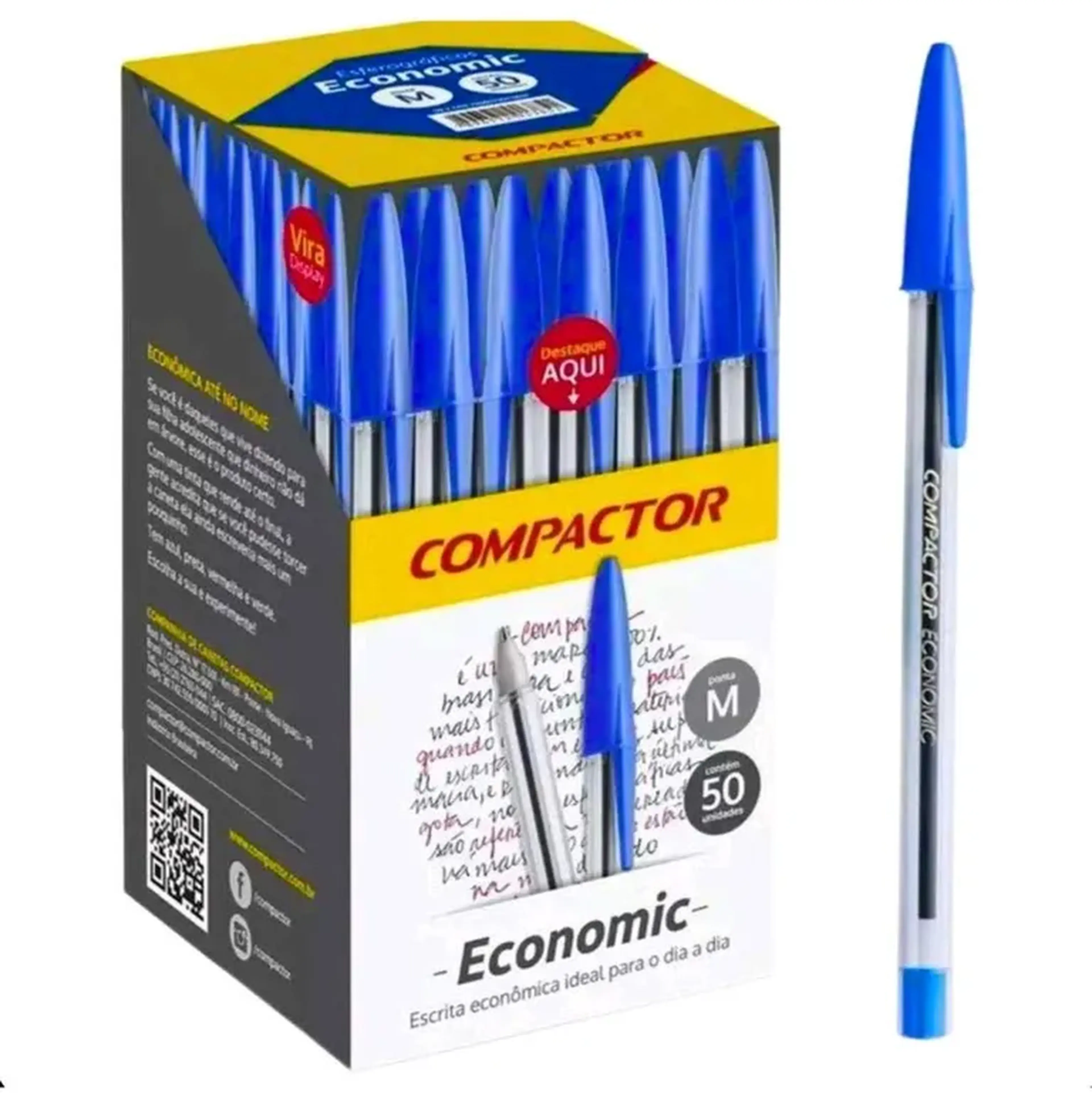Caneta esferográfica compactor azul imagem