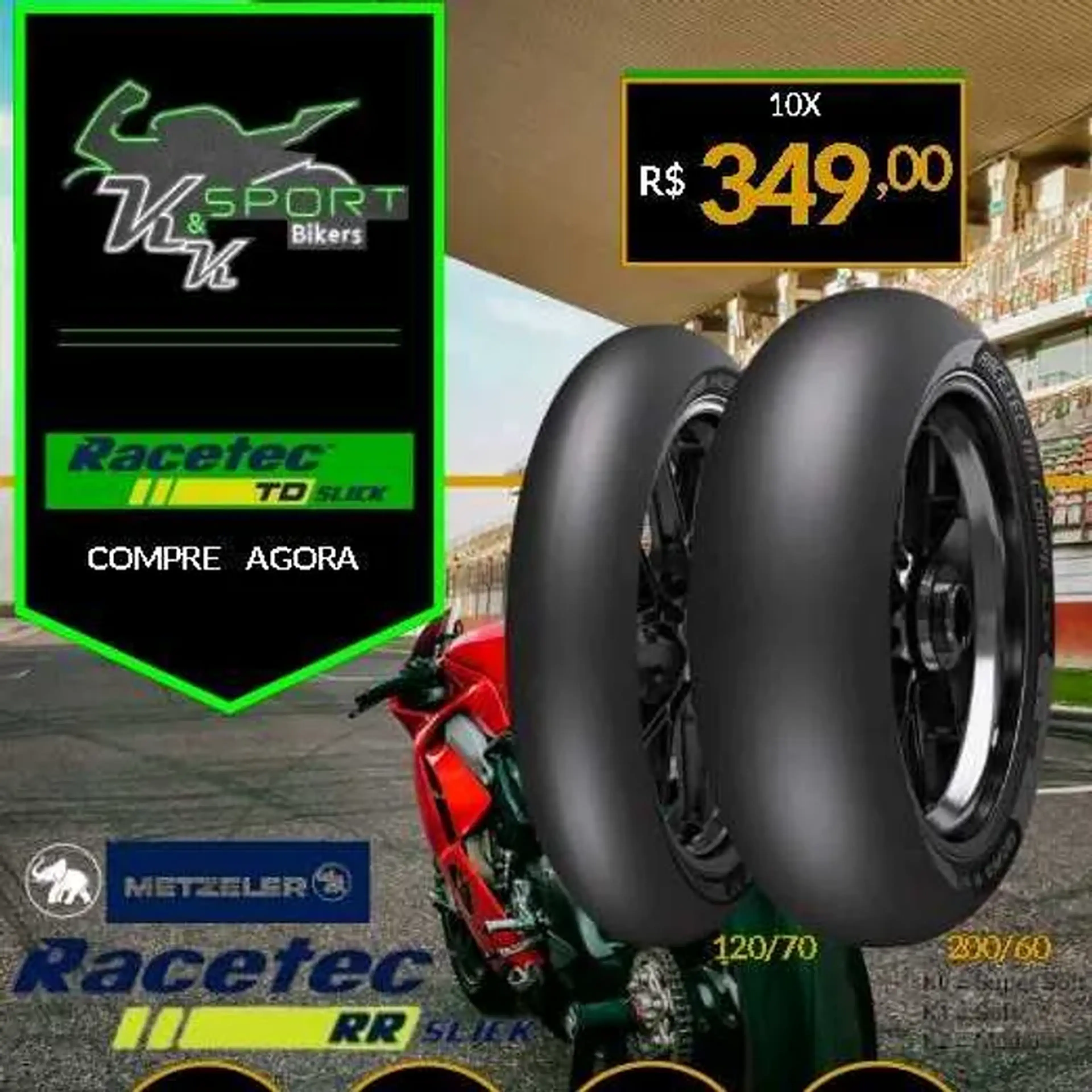 PAR PNEU METZELER RACETEC TD SLICK imagem