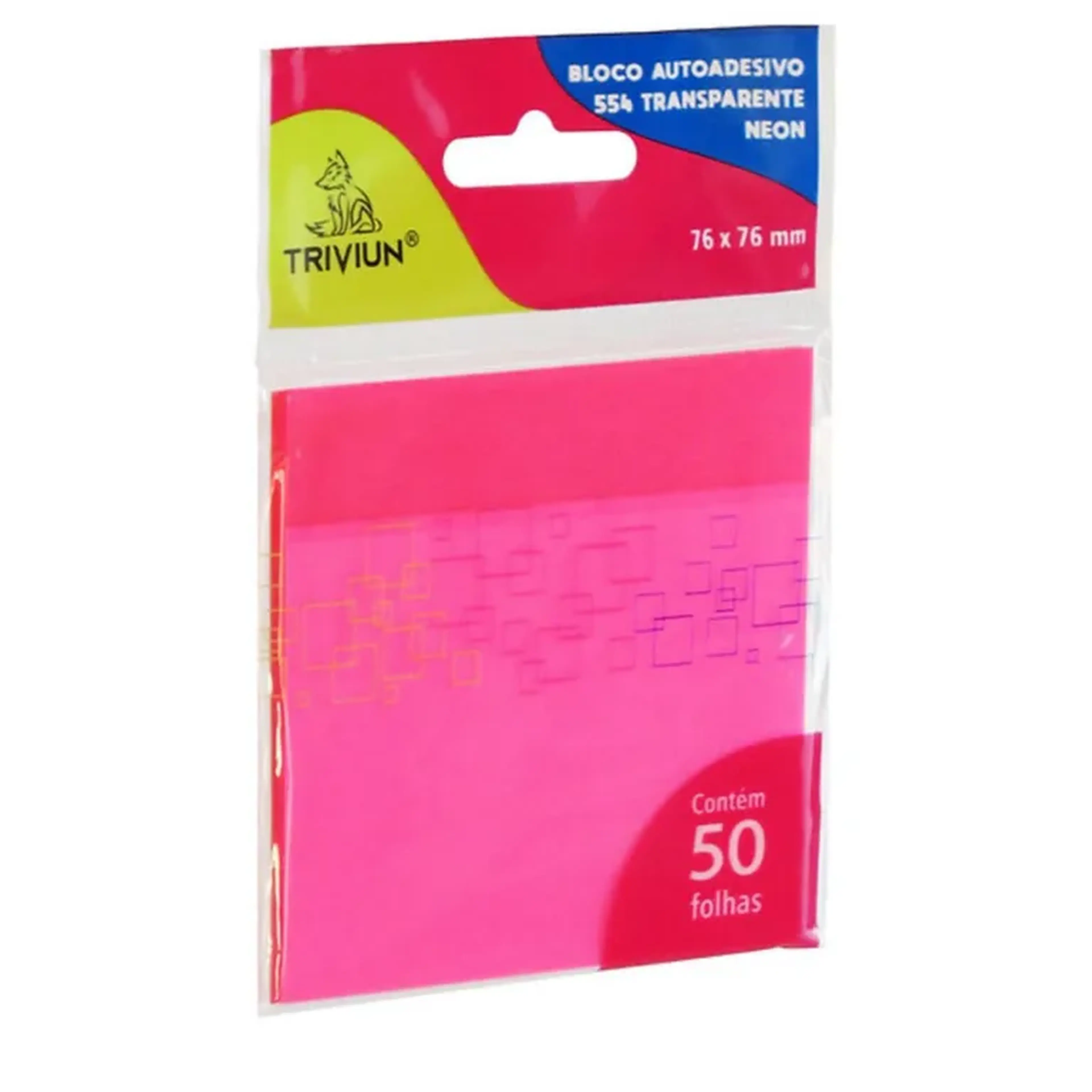 BLOCO AUTOADESIVO 554 TRANSPARENTE NEON 50 FLS imagem
