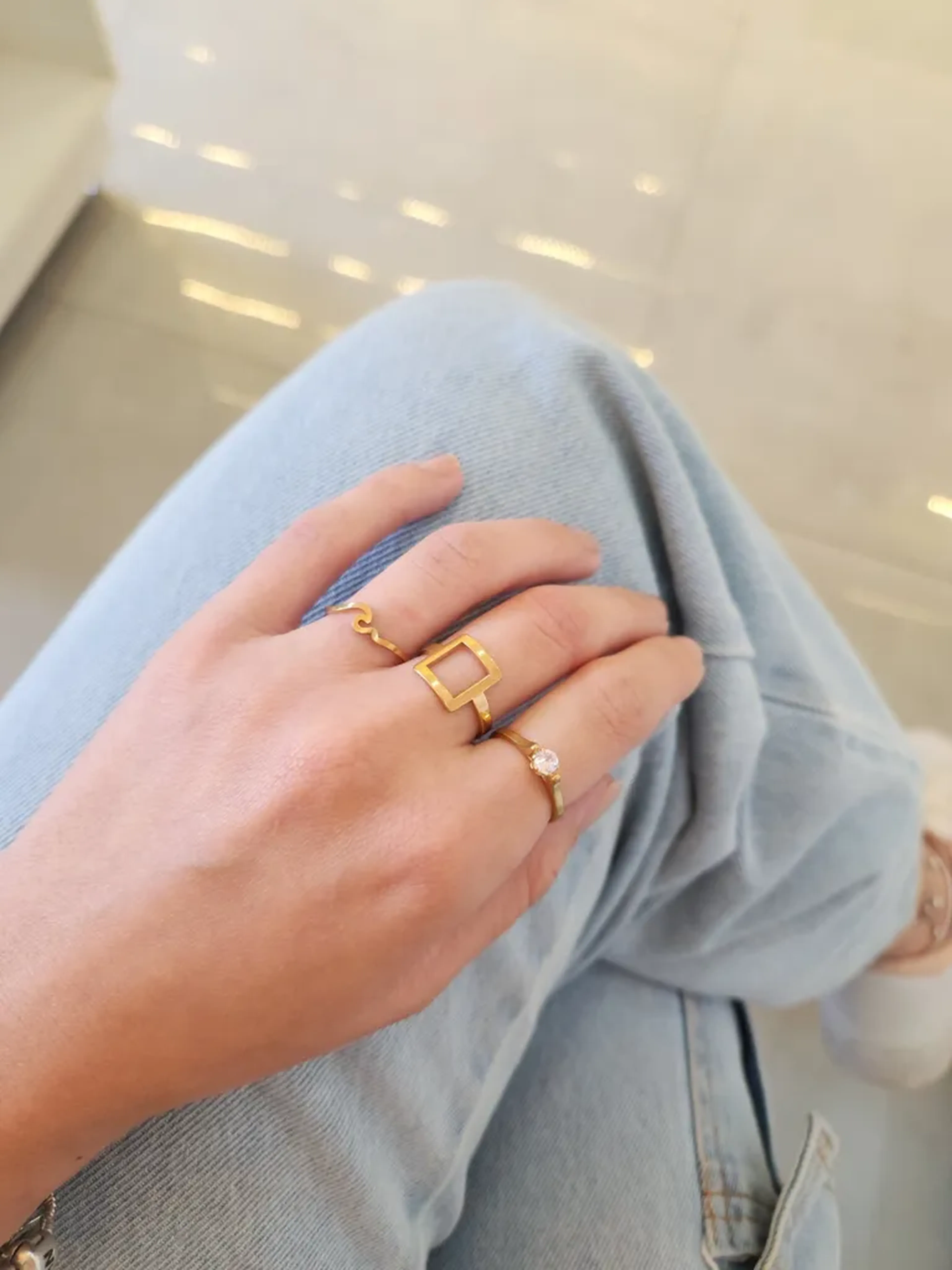 ANEL ONDINHA - BANHADO A OURO imagem