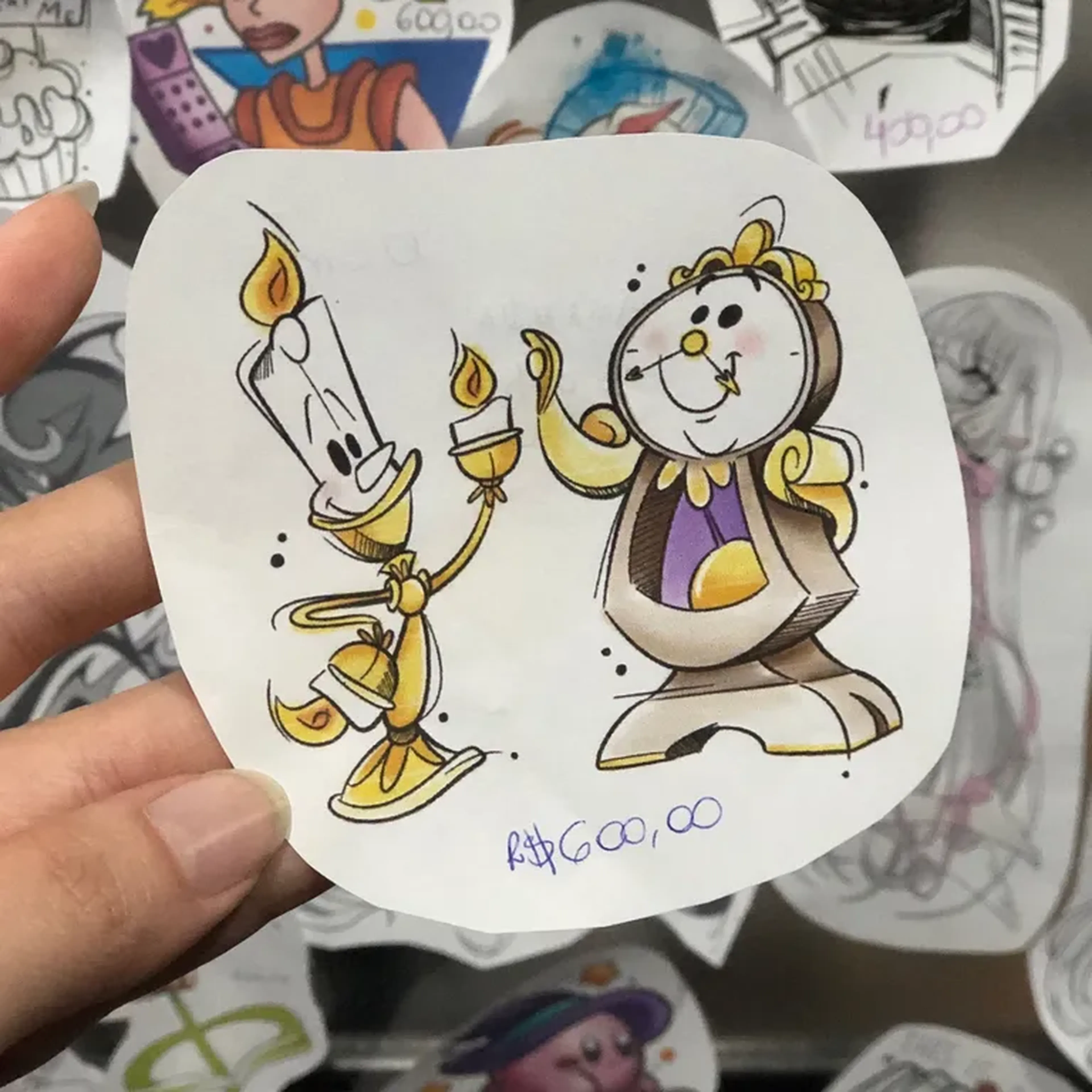 Disney A Bela e a Fera Lumierè e Horloge imagem