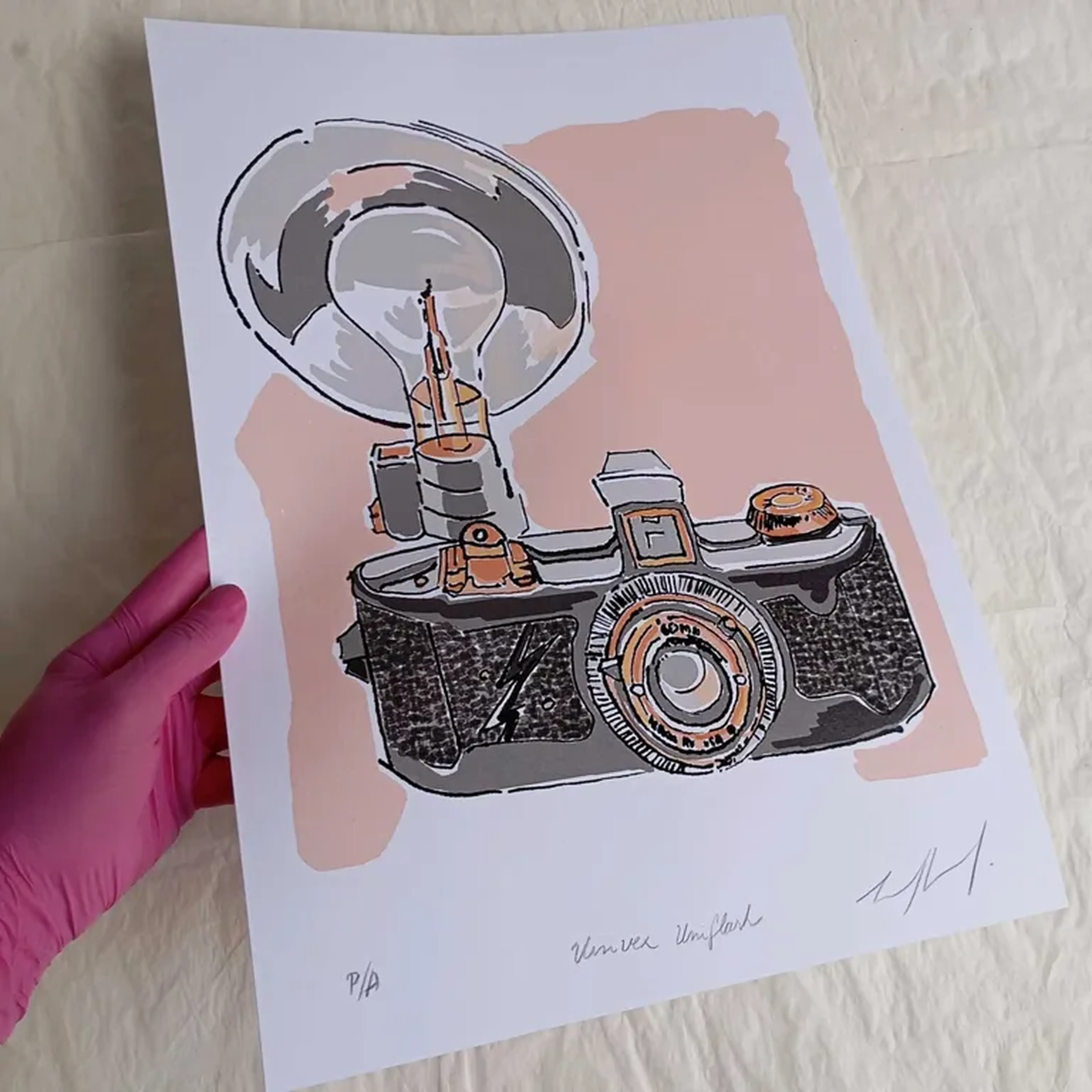 We Love Cameras - Uniflash - 30x42 cm gravura assinada imagem