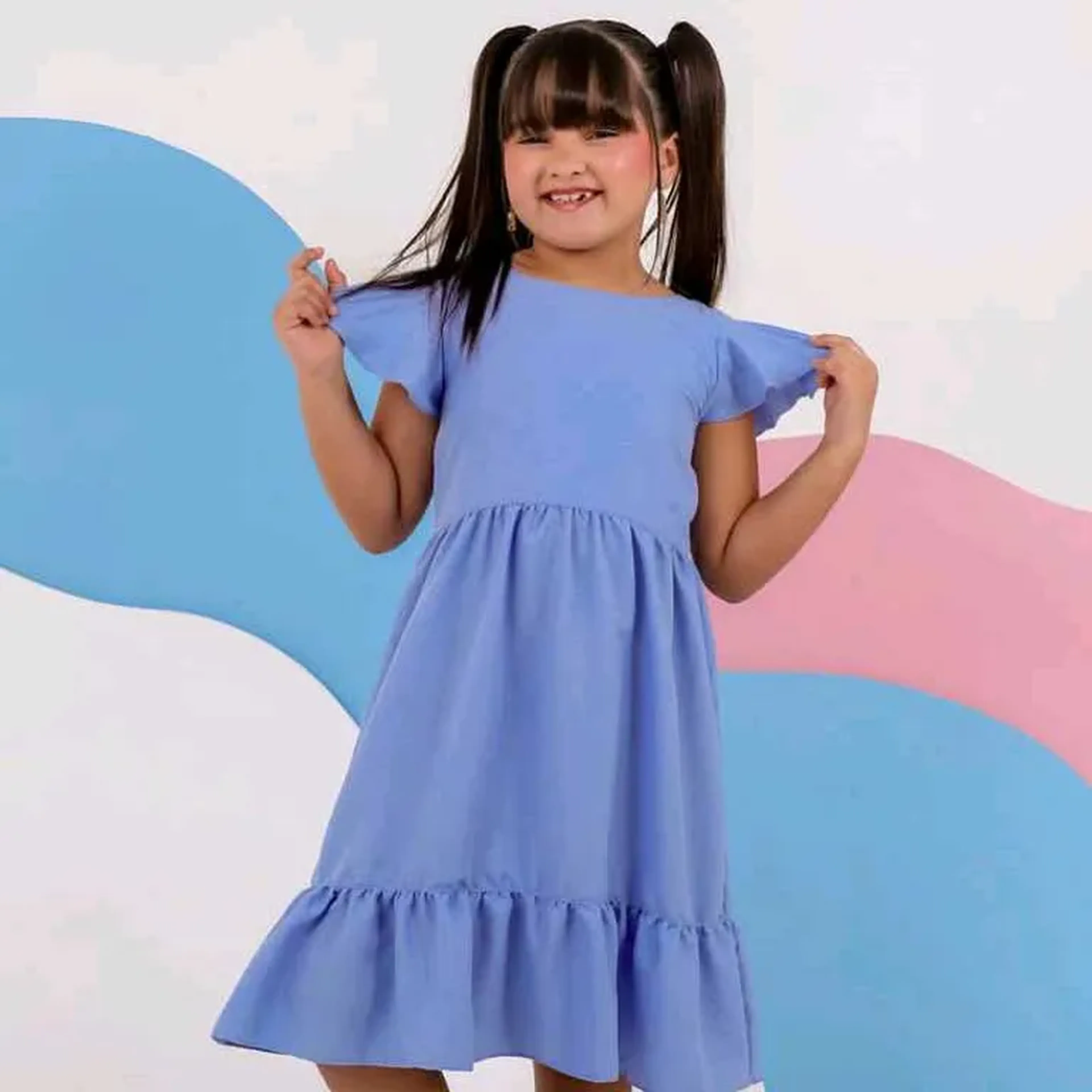 Vestido Azul Infantil e Juvenil imagem