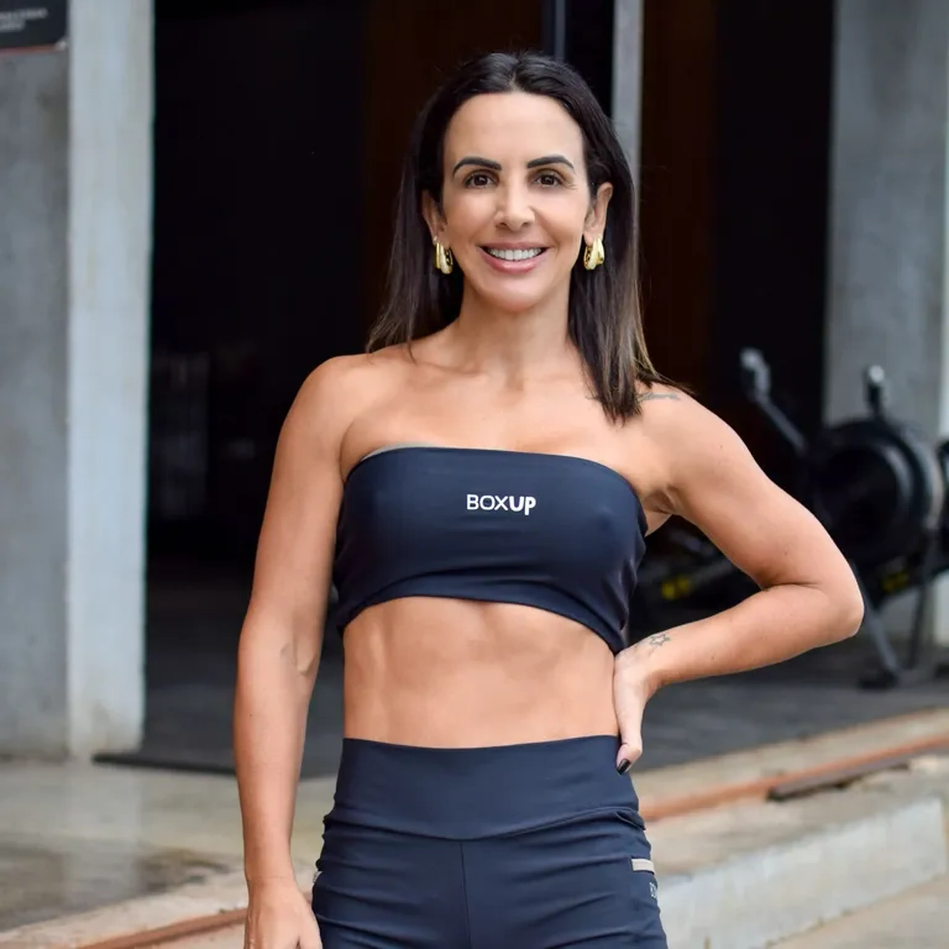 Conjunto Short e top faixa Nuts preto TamU imagem