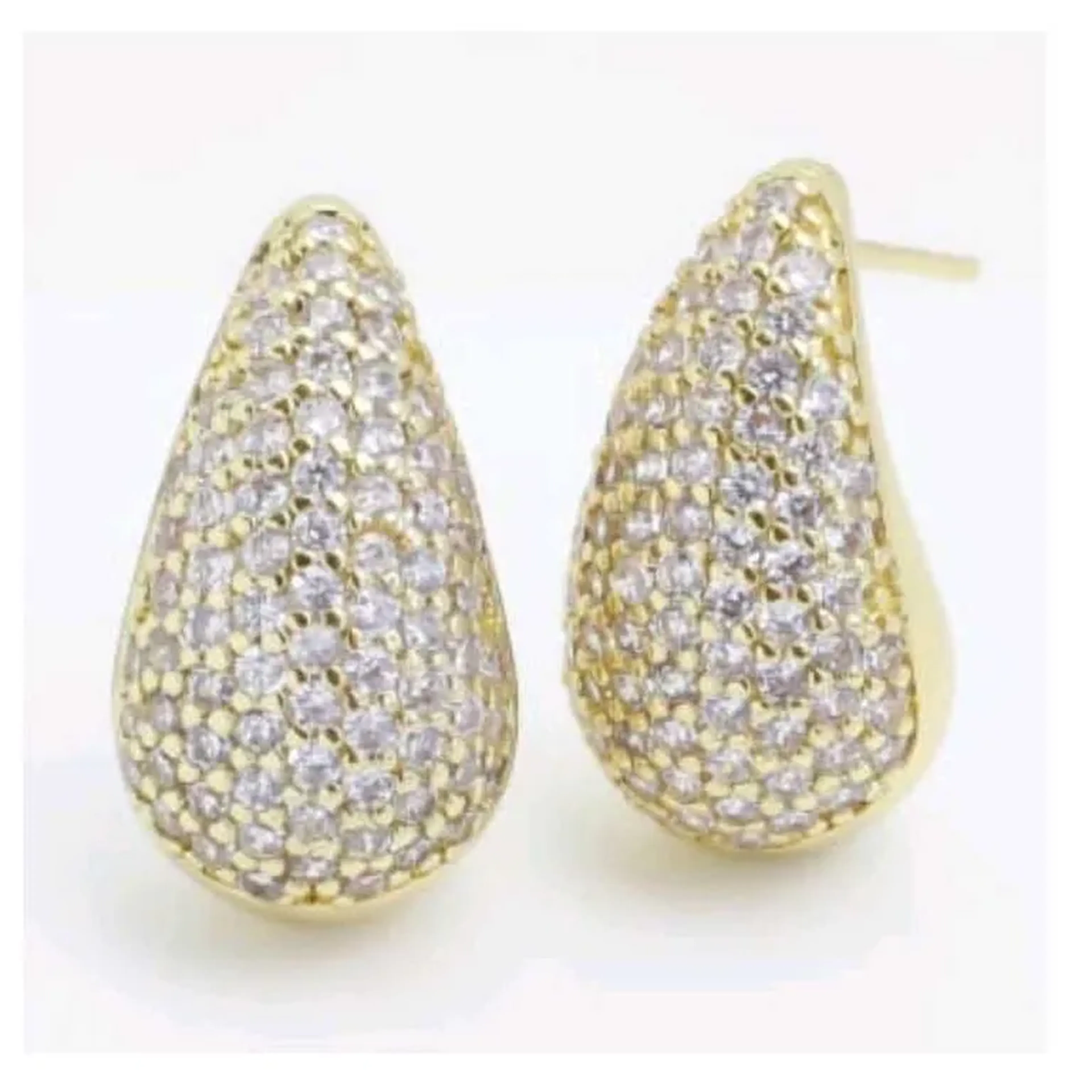 Brinco luxo gota banhado a ouro18k Ródio imagem