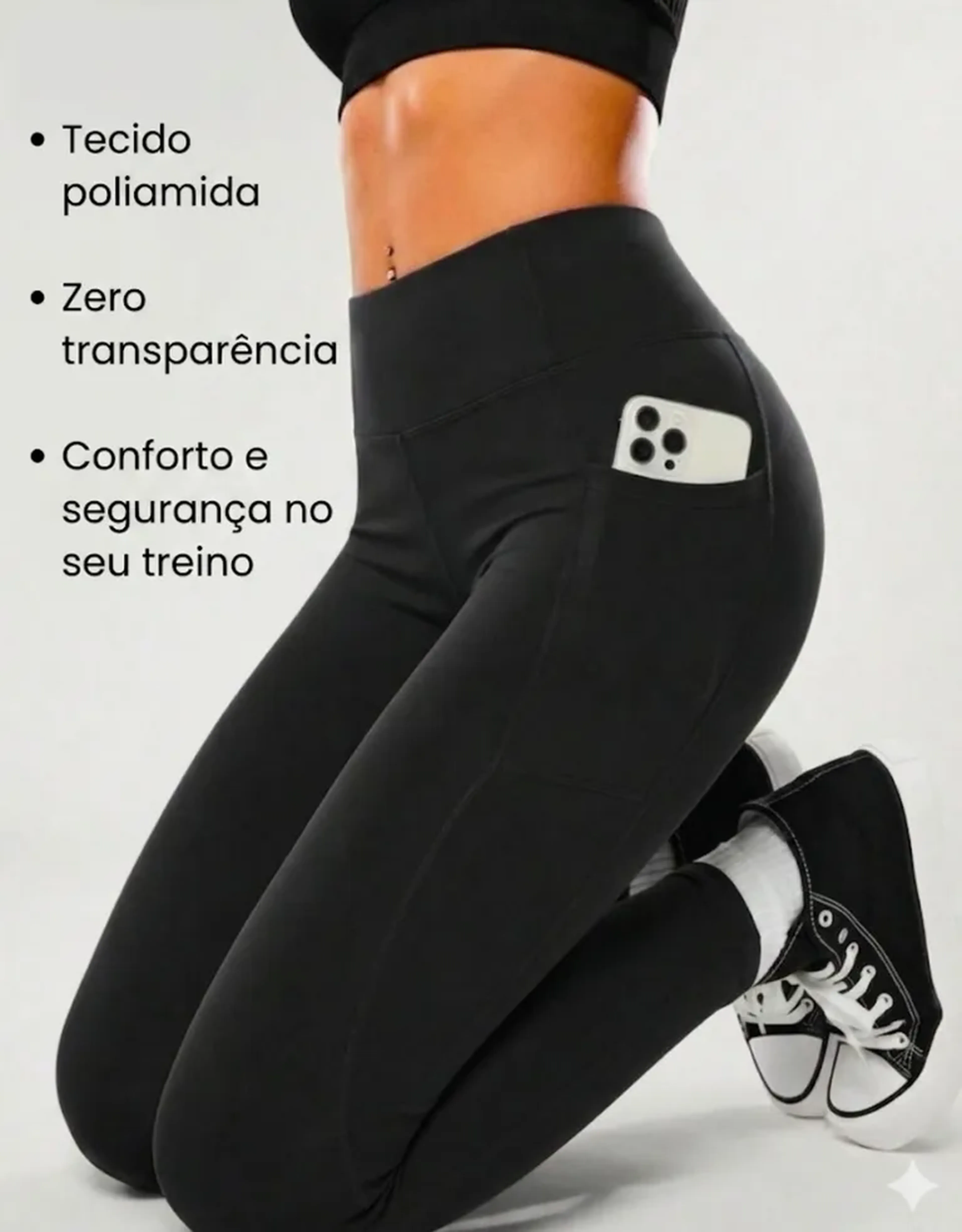Leggin poliamida c bolso imagem