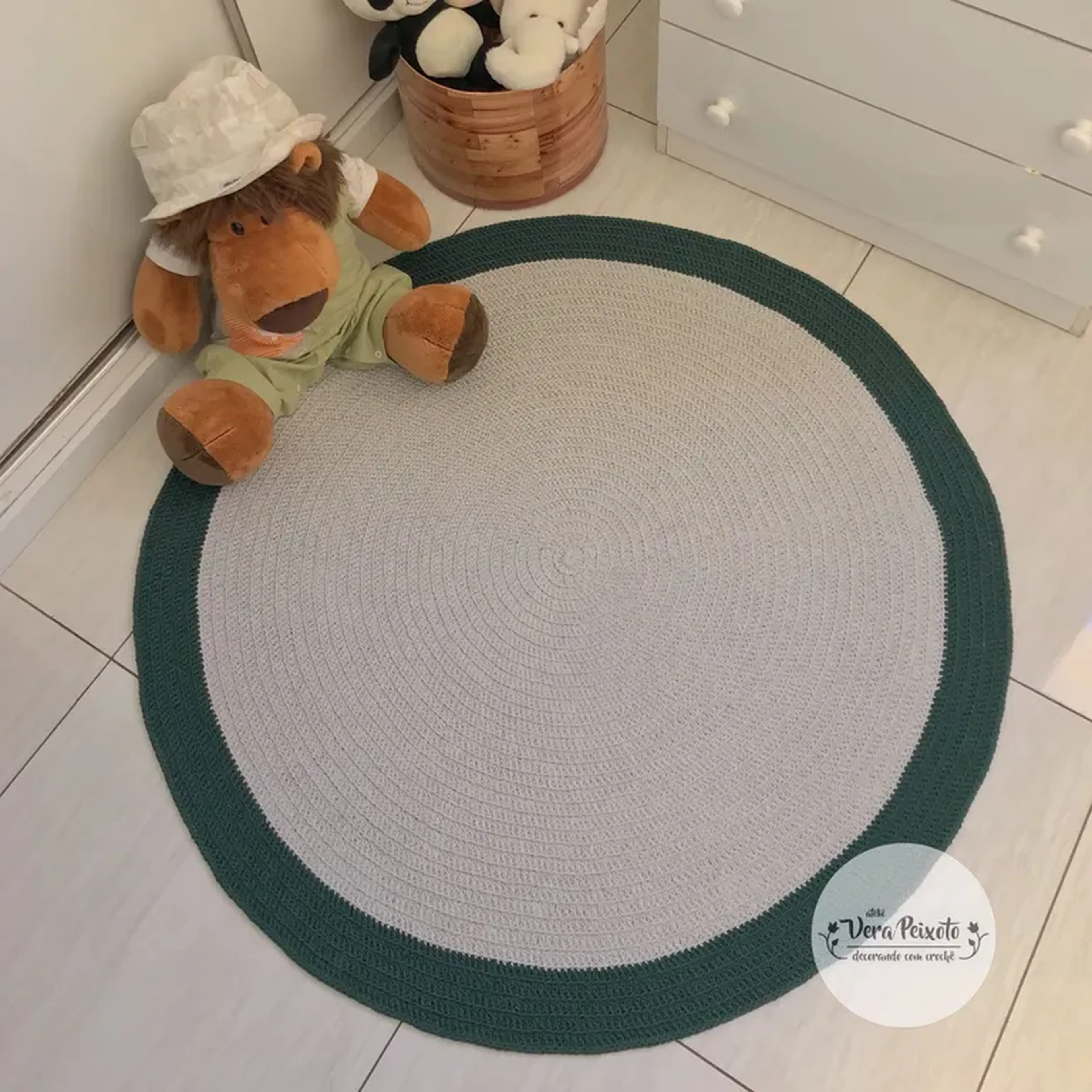 Tapete infantil cinza claro e verde - Pronta entrega - promoção imagem