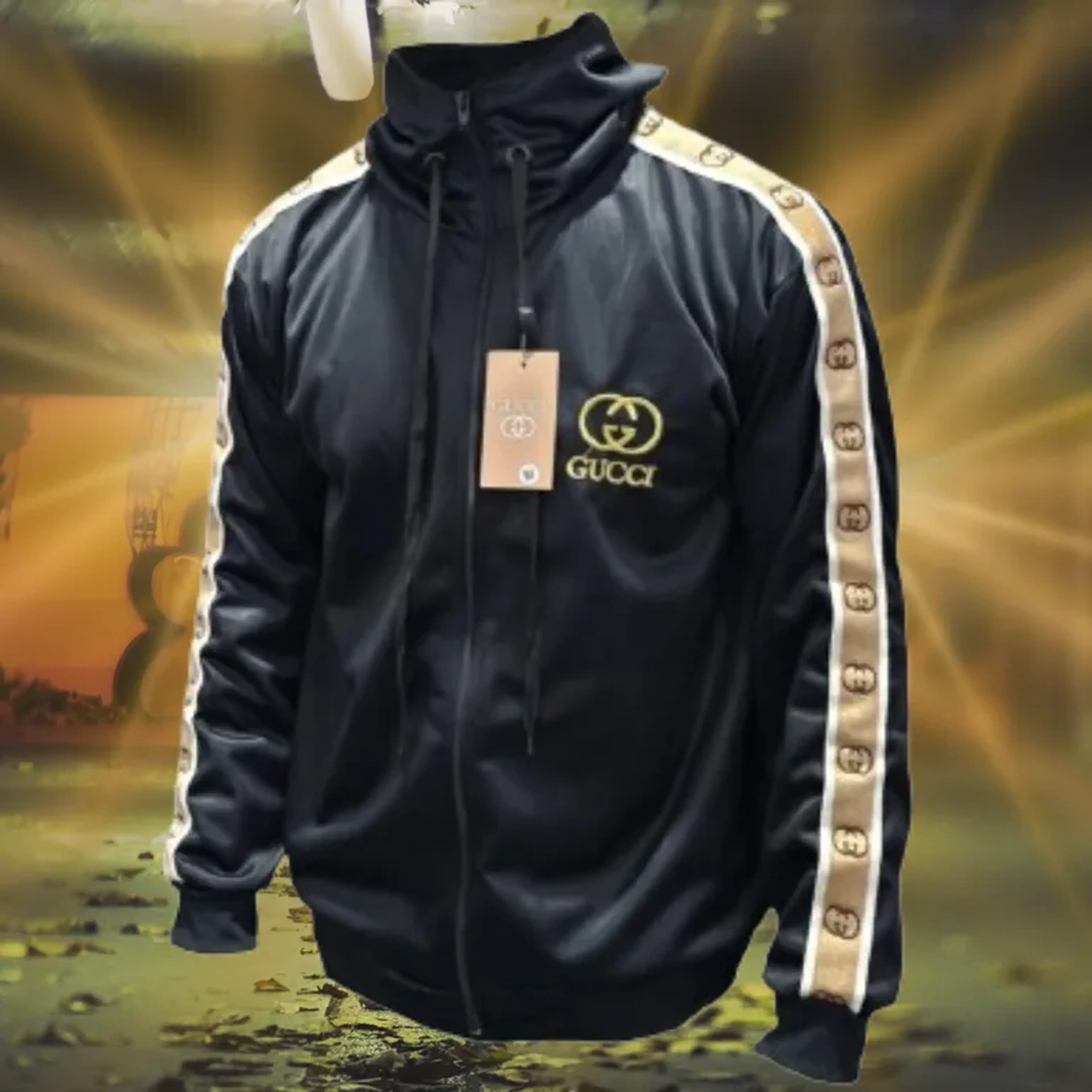 Blusas chimpa flanelada marca Gucci preta TAM G imagem