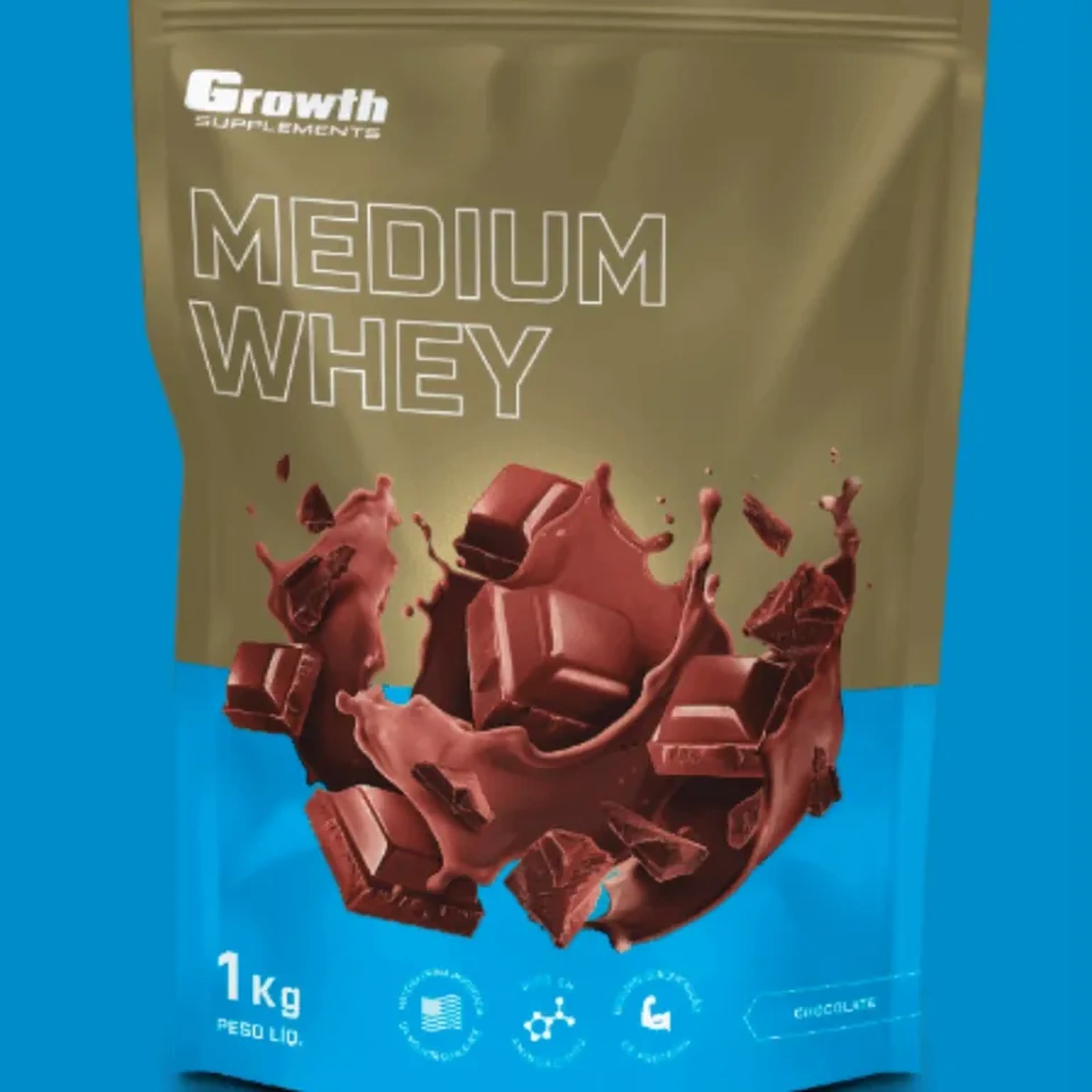 MEDIUM WHEY PROTEIN (1KG) - GROWTH SUPPLEMENTS imagem