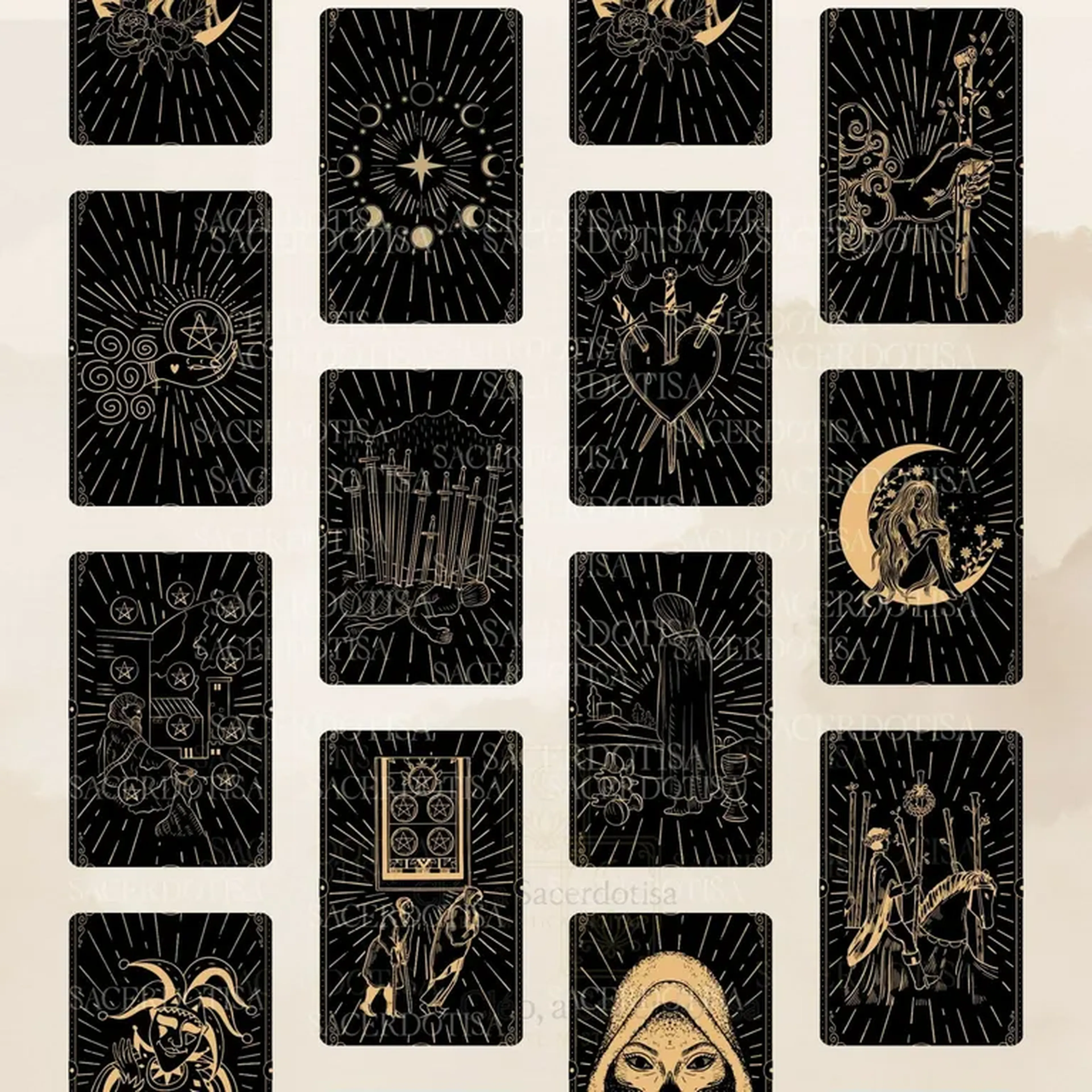 Tarot Black dourado imagem