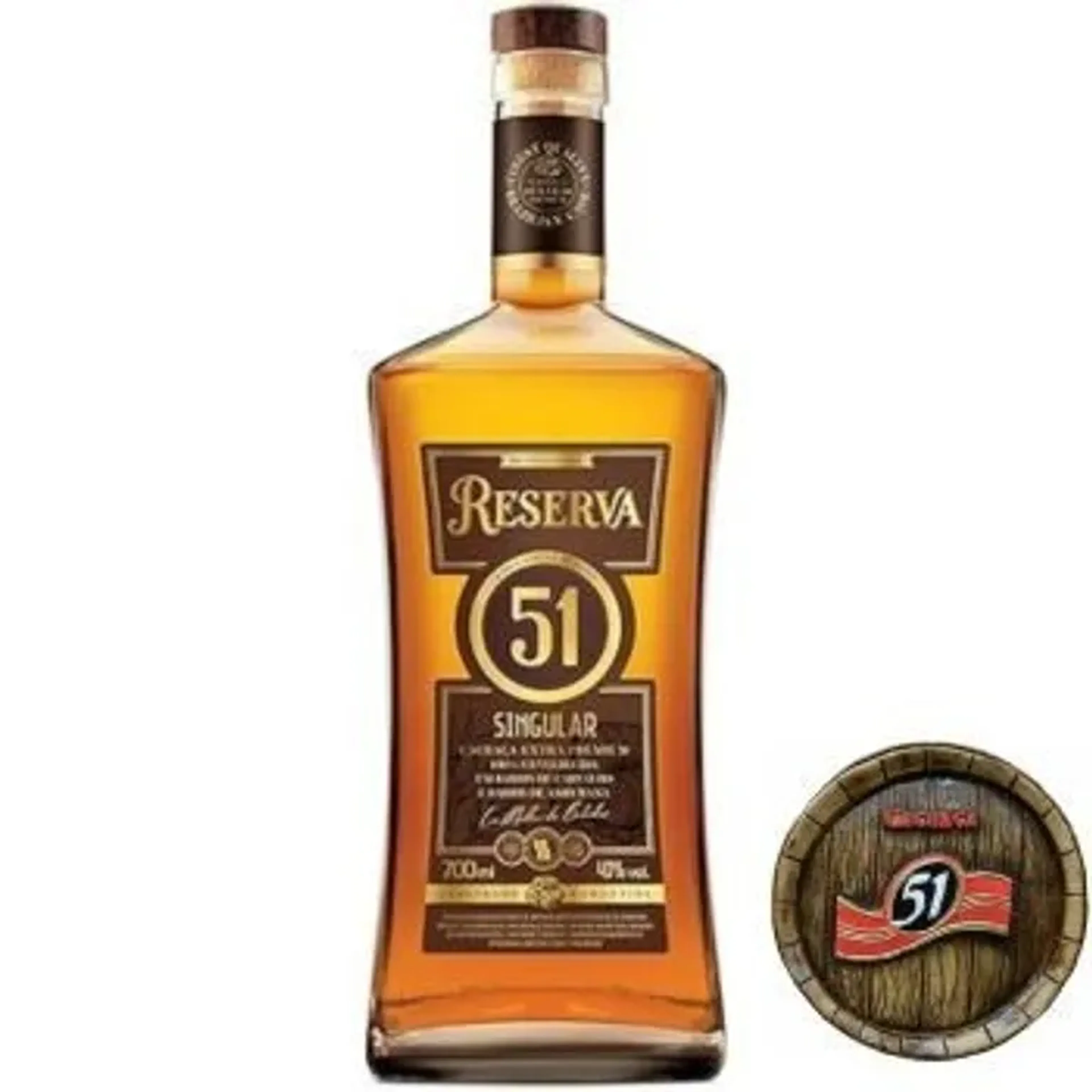 Cachaça Envelhecida Singular 51 Reserva Garrafa 700ml imagem