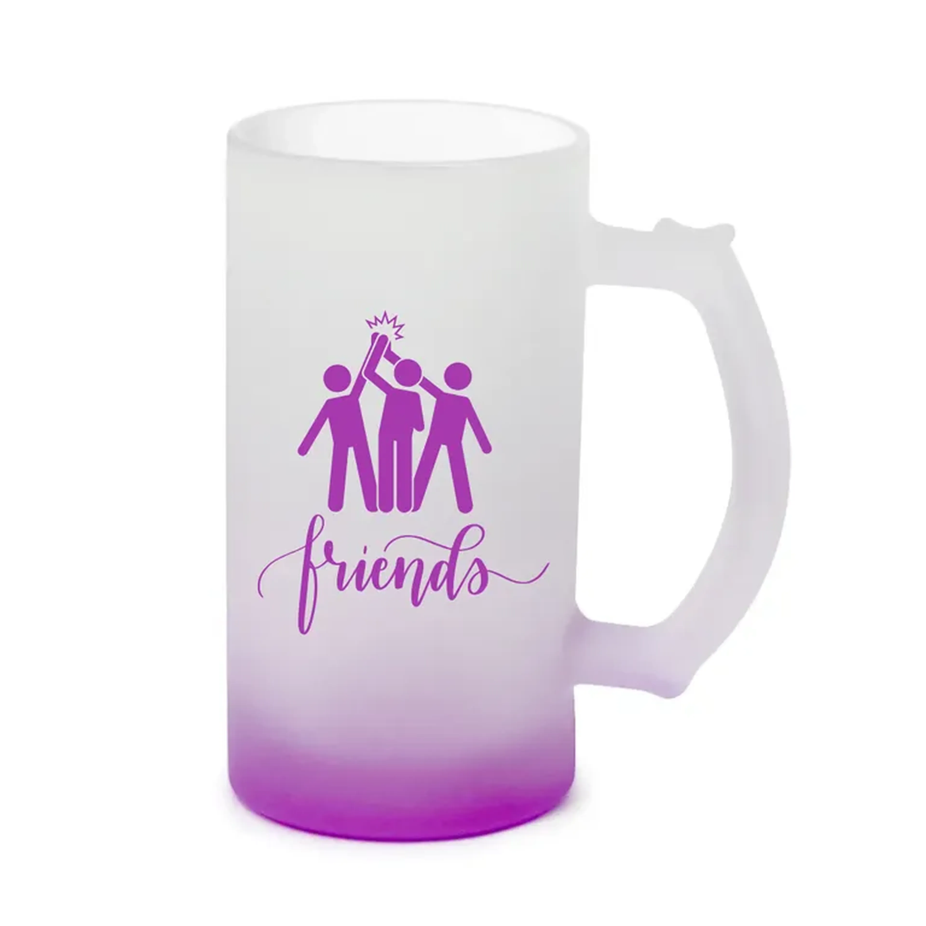 Caneca Personalizada Chopp Vidro Jateado Lilas - 475ml imagem