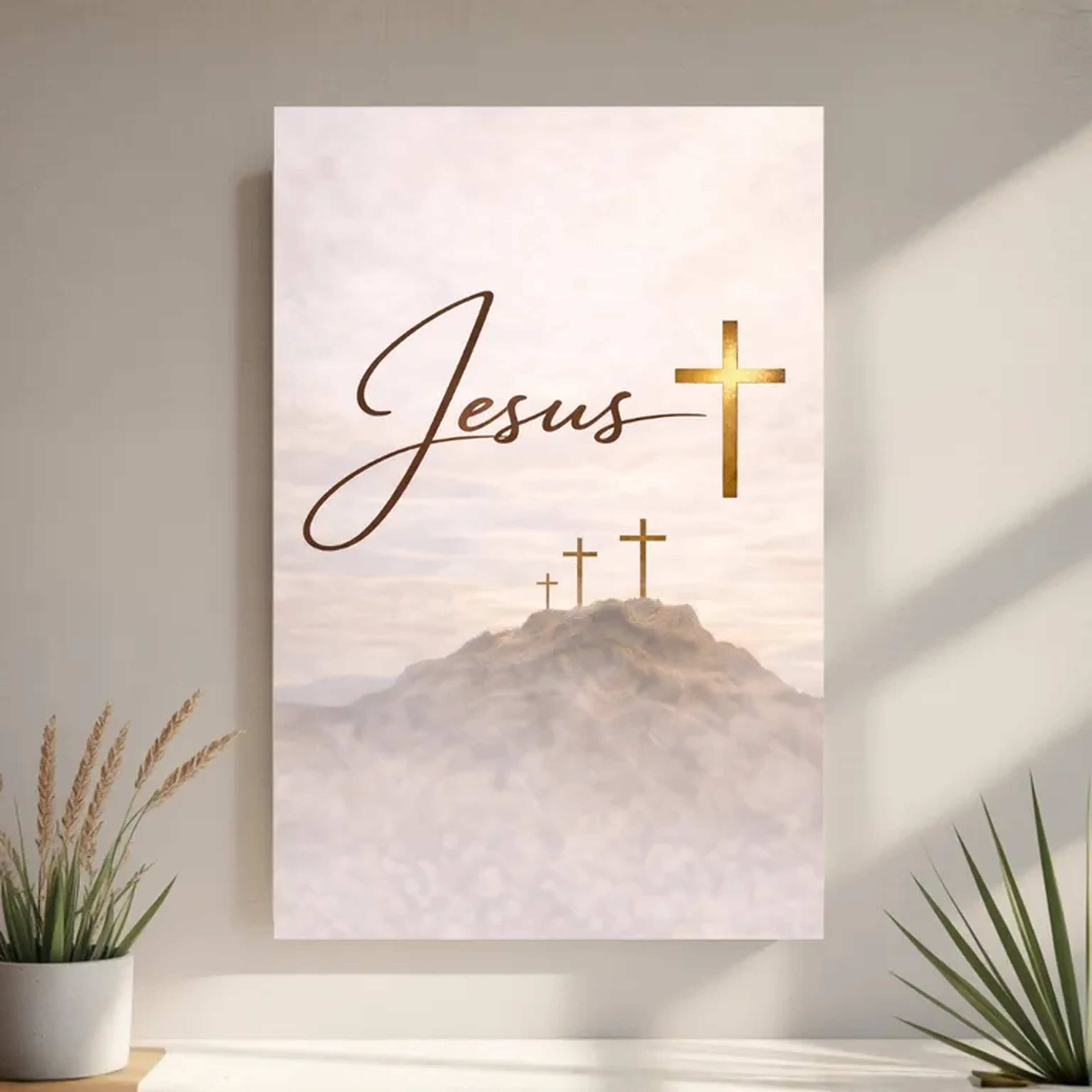 Jesus cruz dourada - 20x28cm imagem