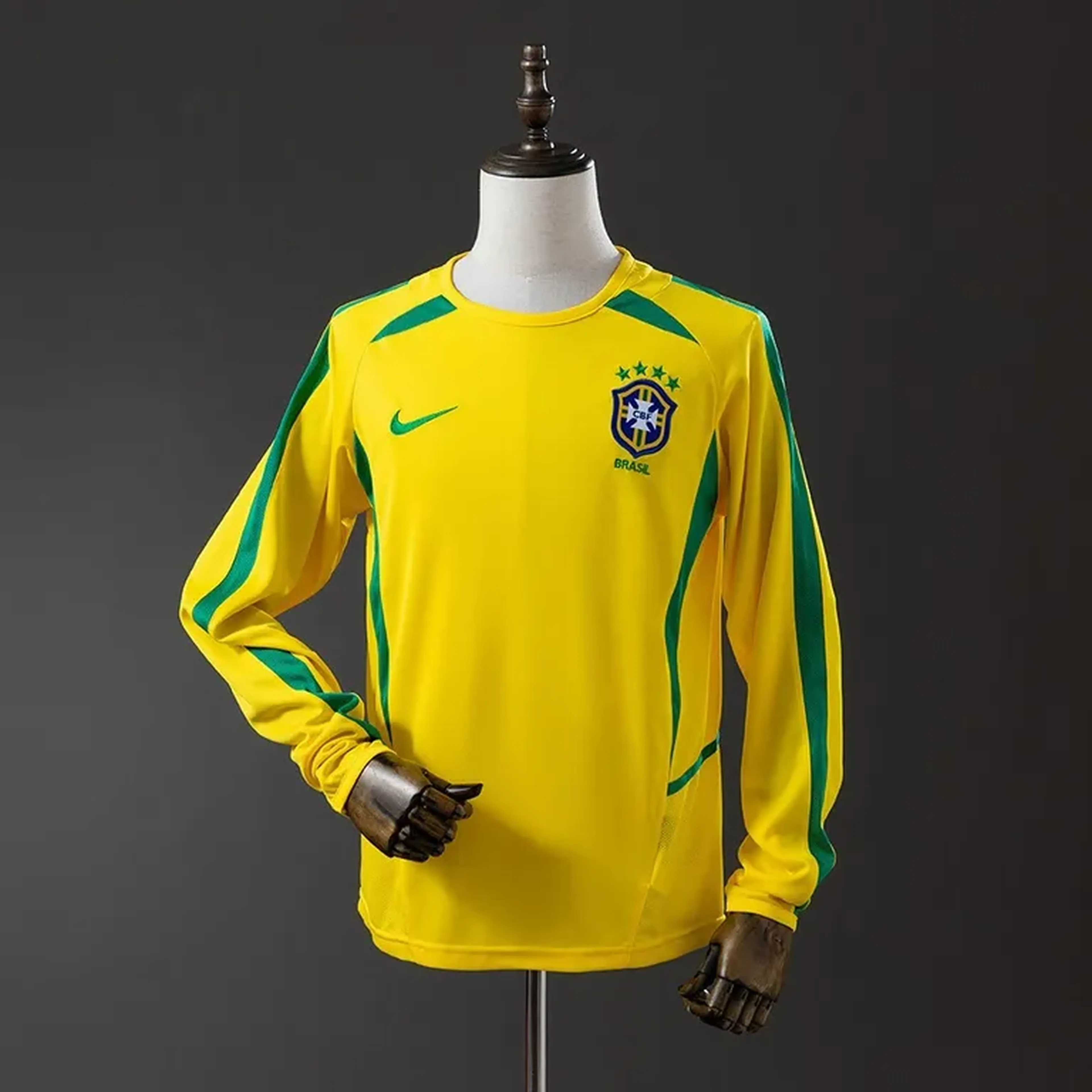 Camisa Retrô 2002 Manga Longa Brasil imagem