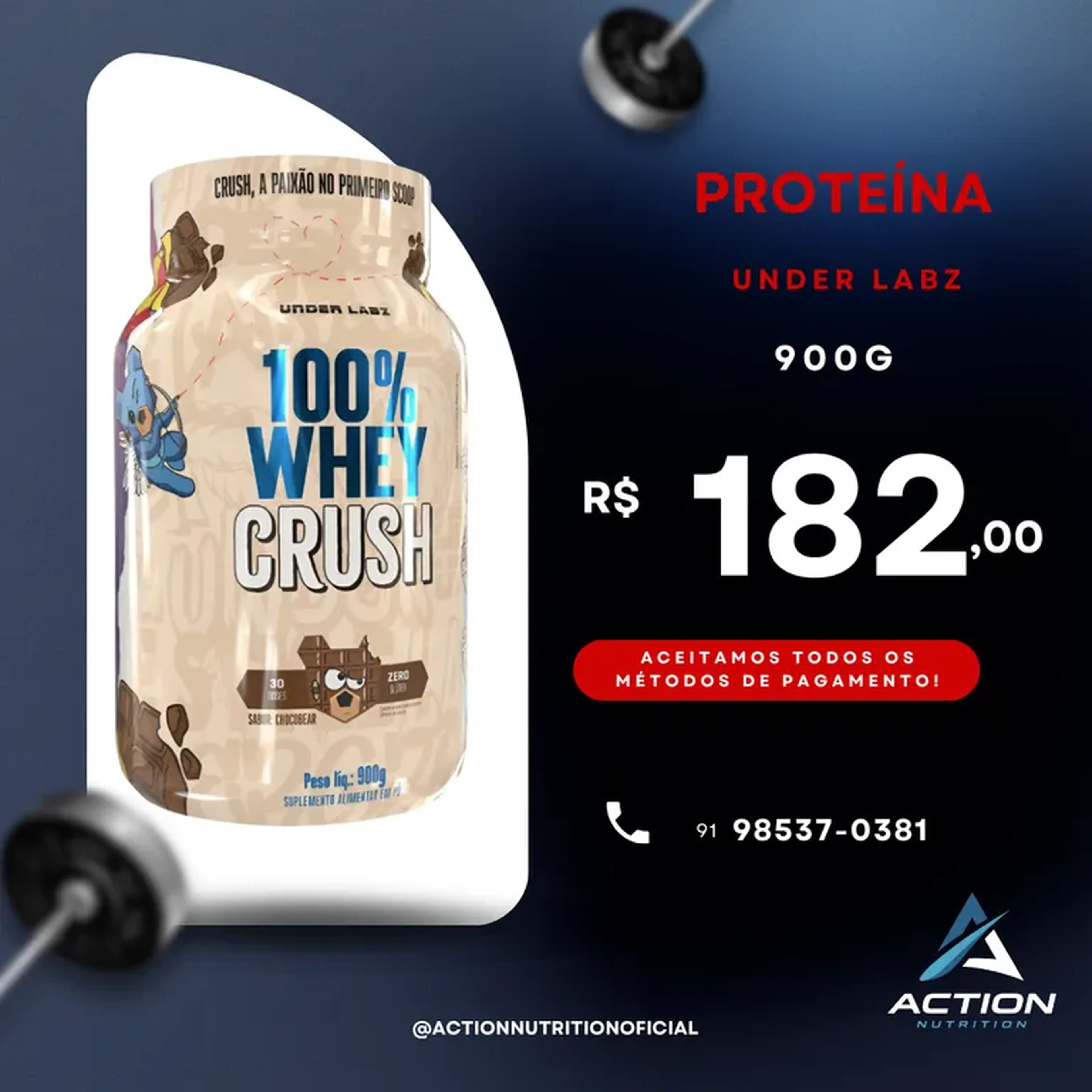Whey Concentrado Under labz 900g imagem