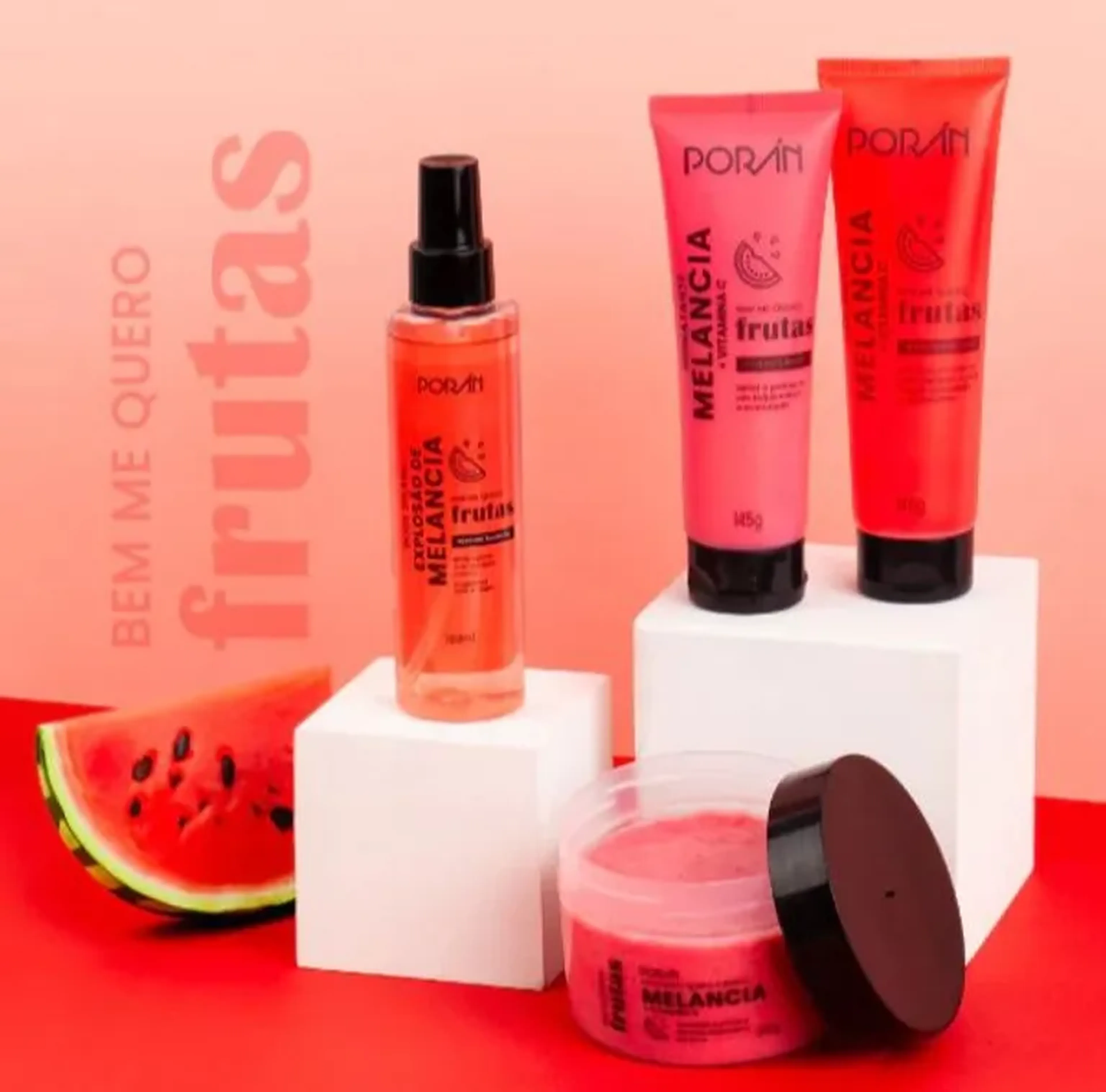 Kit Poran Melancia - Body Splash , Creme Hidratante, Sabonete Li imagem