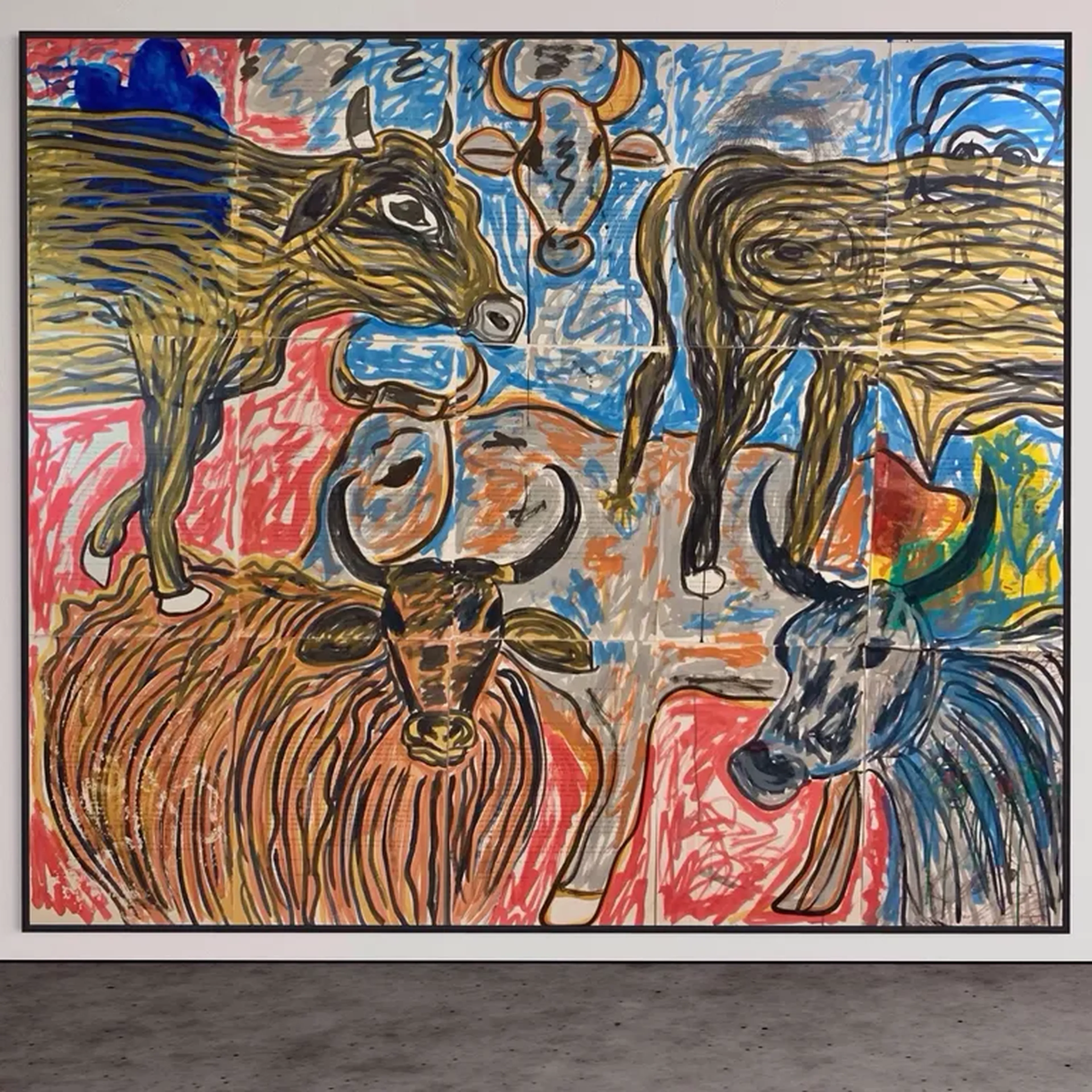 Pintura acrílica sobre papel : Gado imagem